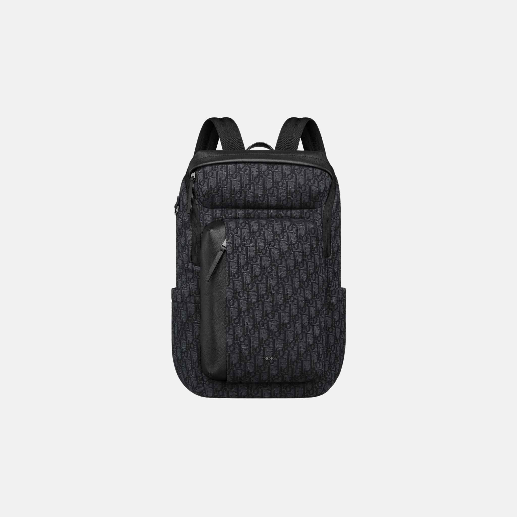 Rider Soft Zipped Backpack in Jacquard & Grained Calfskin
