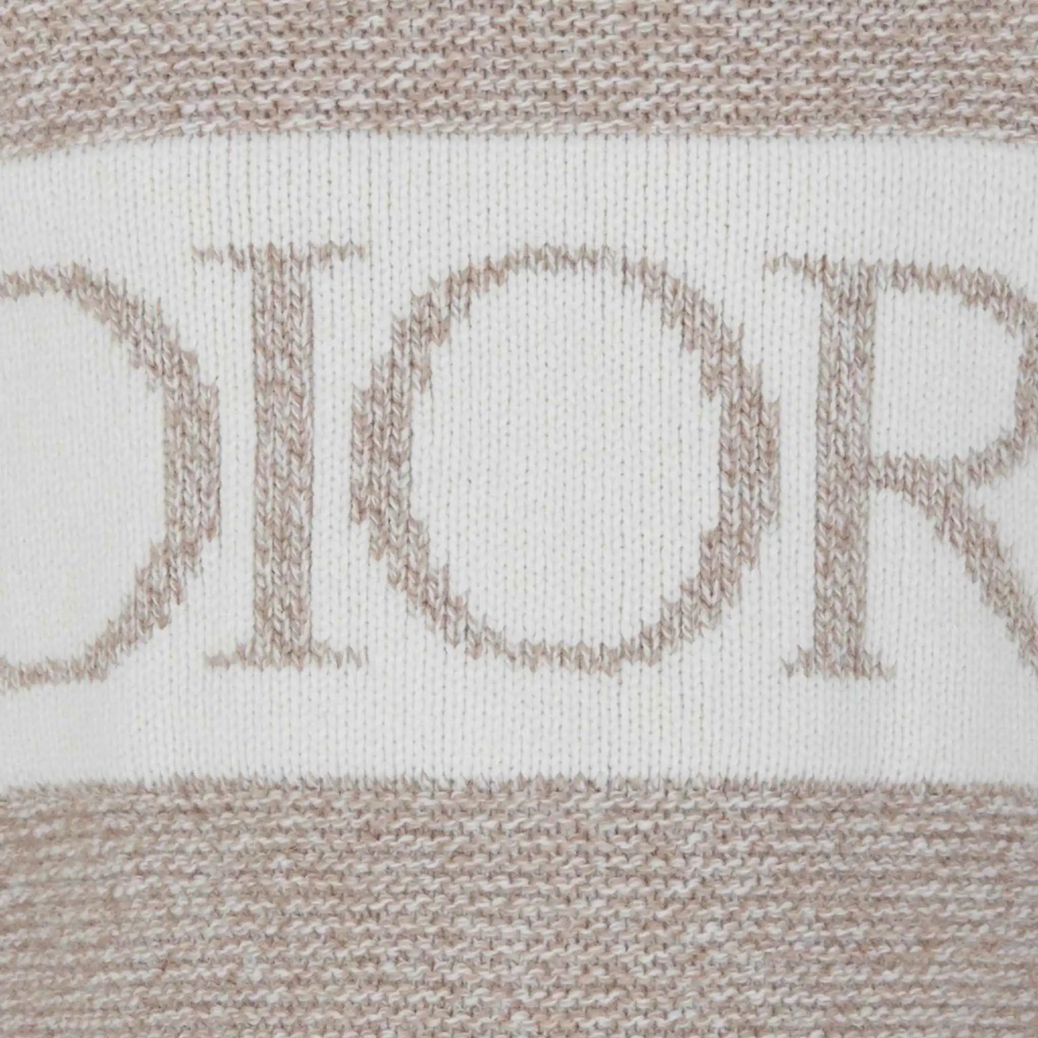 Sweater in Heathered Beige & Ivory Wool Cashmere Knit