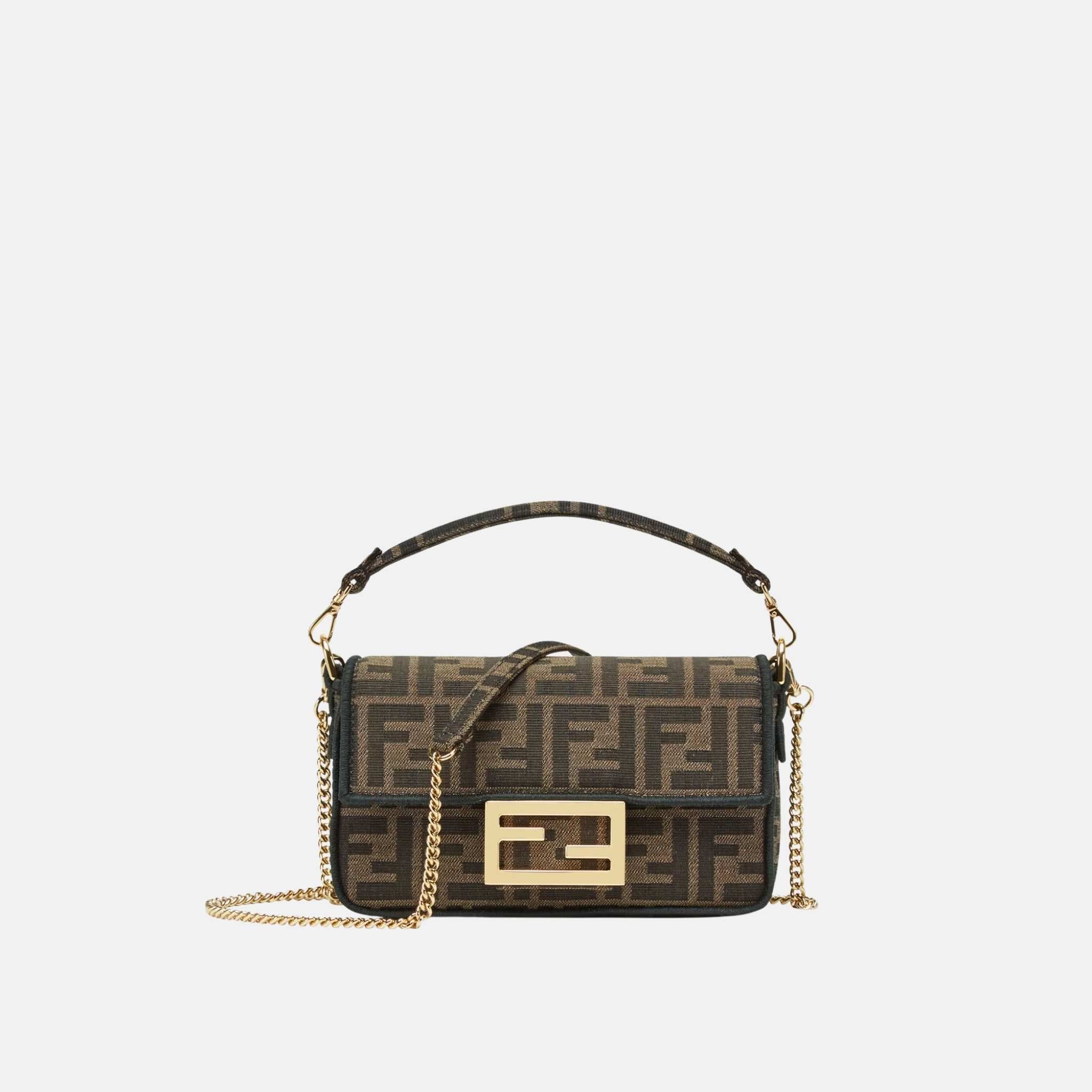 Baguette Mini Bag In Brown Fabric
