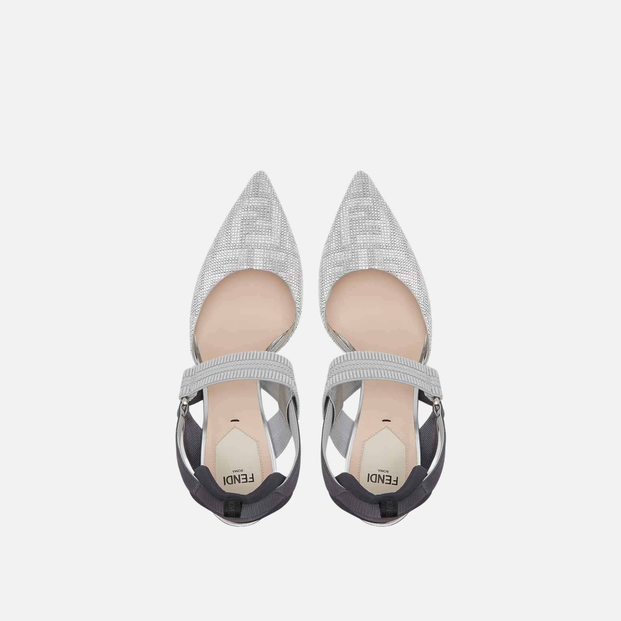 Colibri High Heeled Slingbacks In Rhinestone
