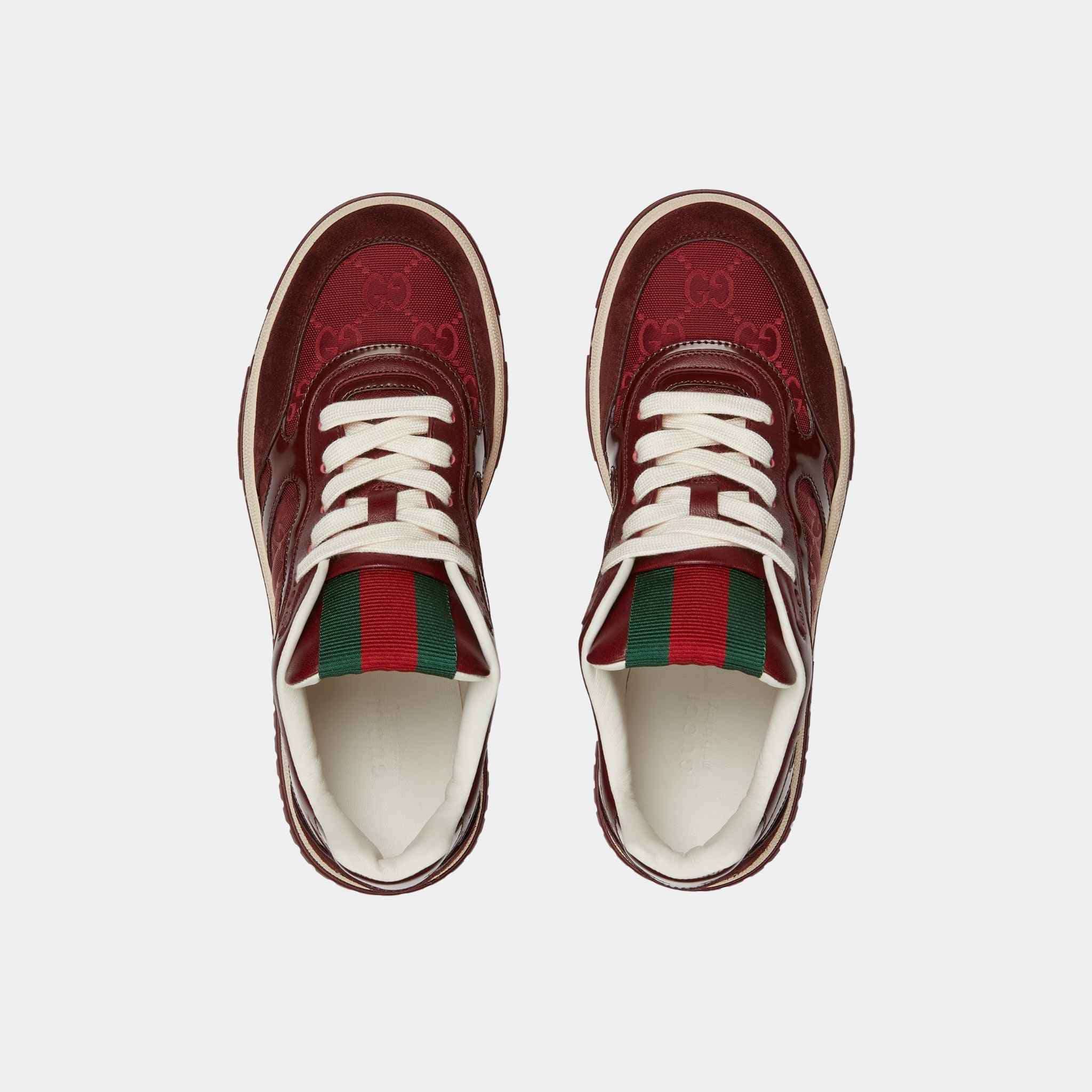 Re-Web Sneaker GG Canvas With Leather Trim