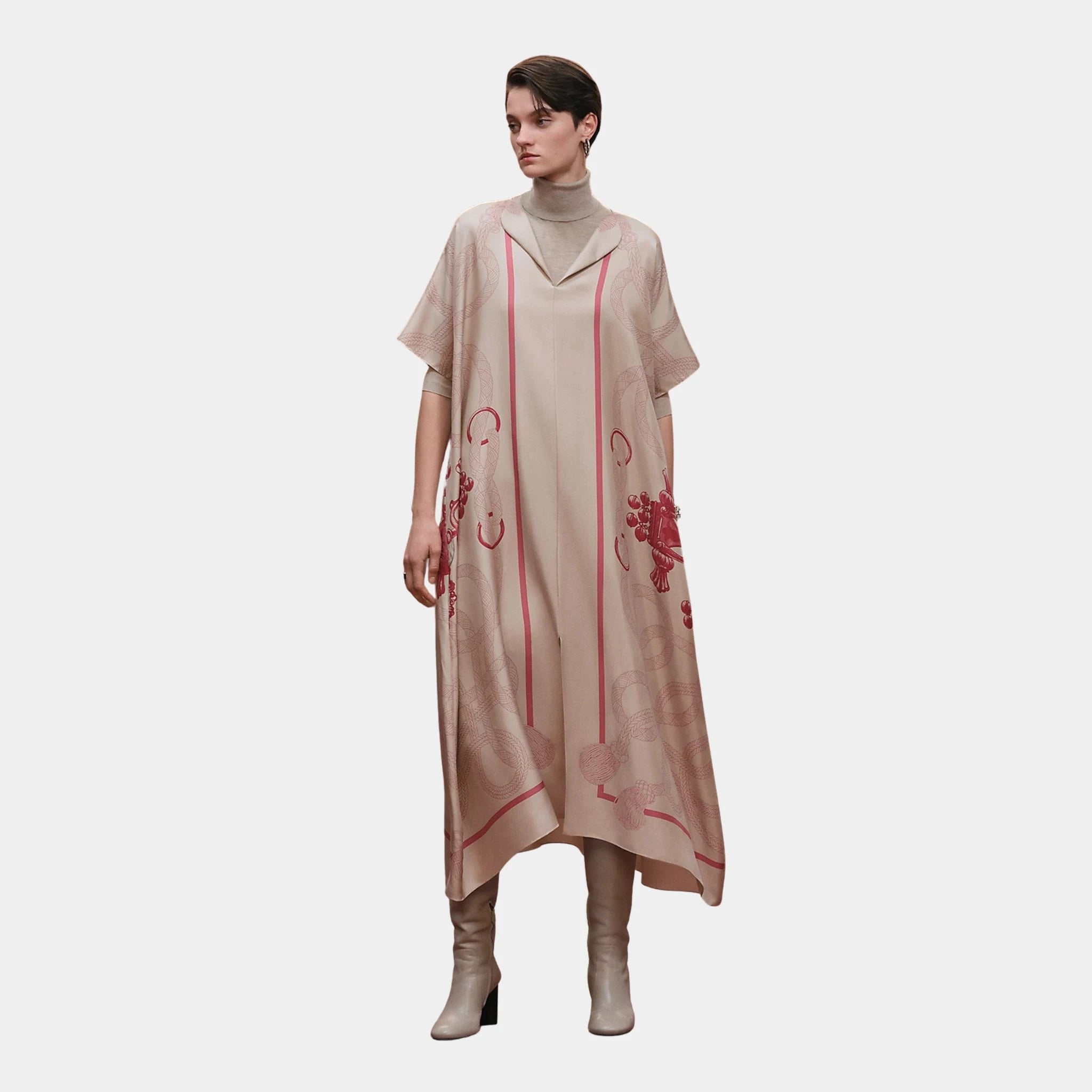 Caftan in Palefroi Remix Printed Silk