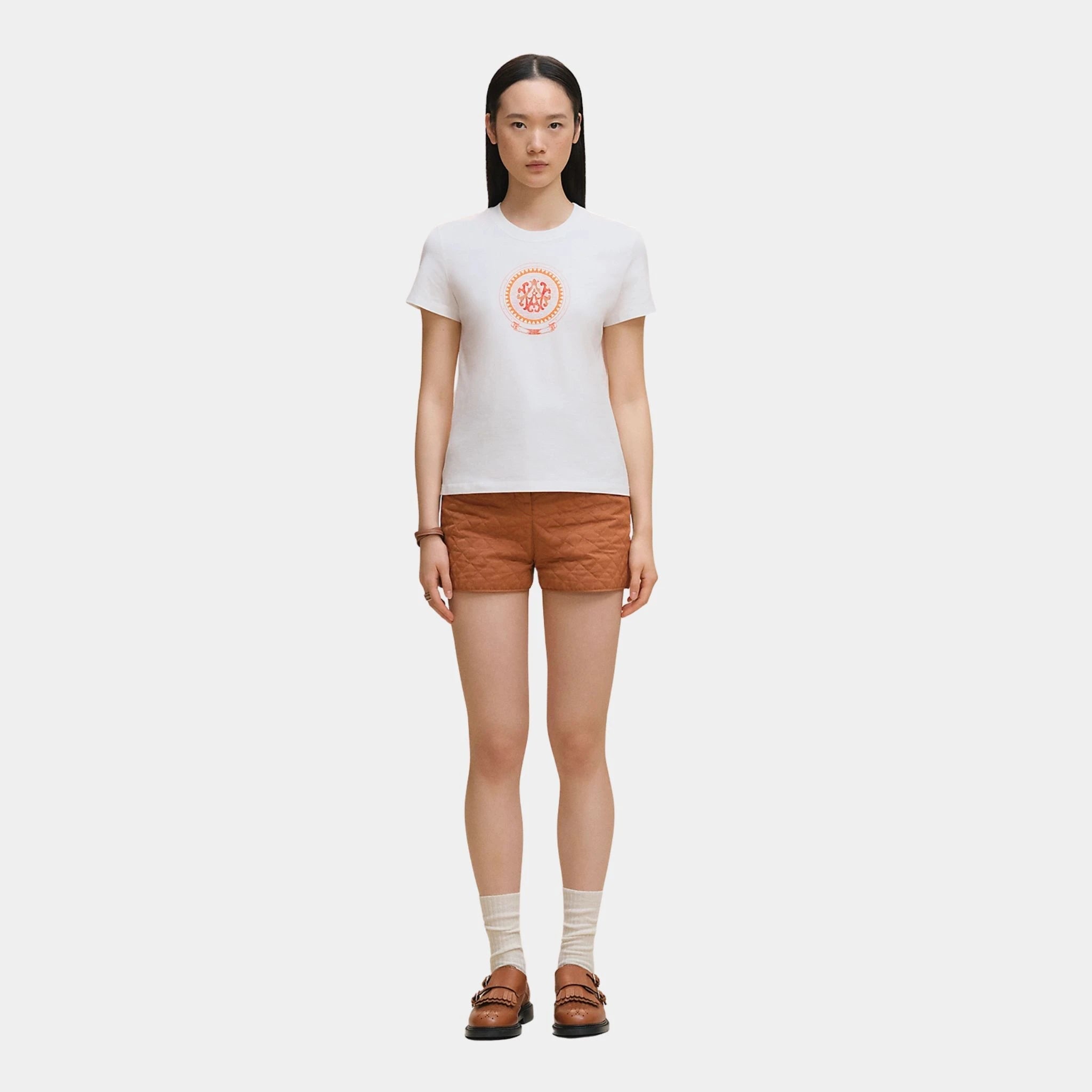 Coloriages de Jour Print Straight T-shirt