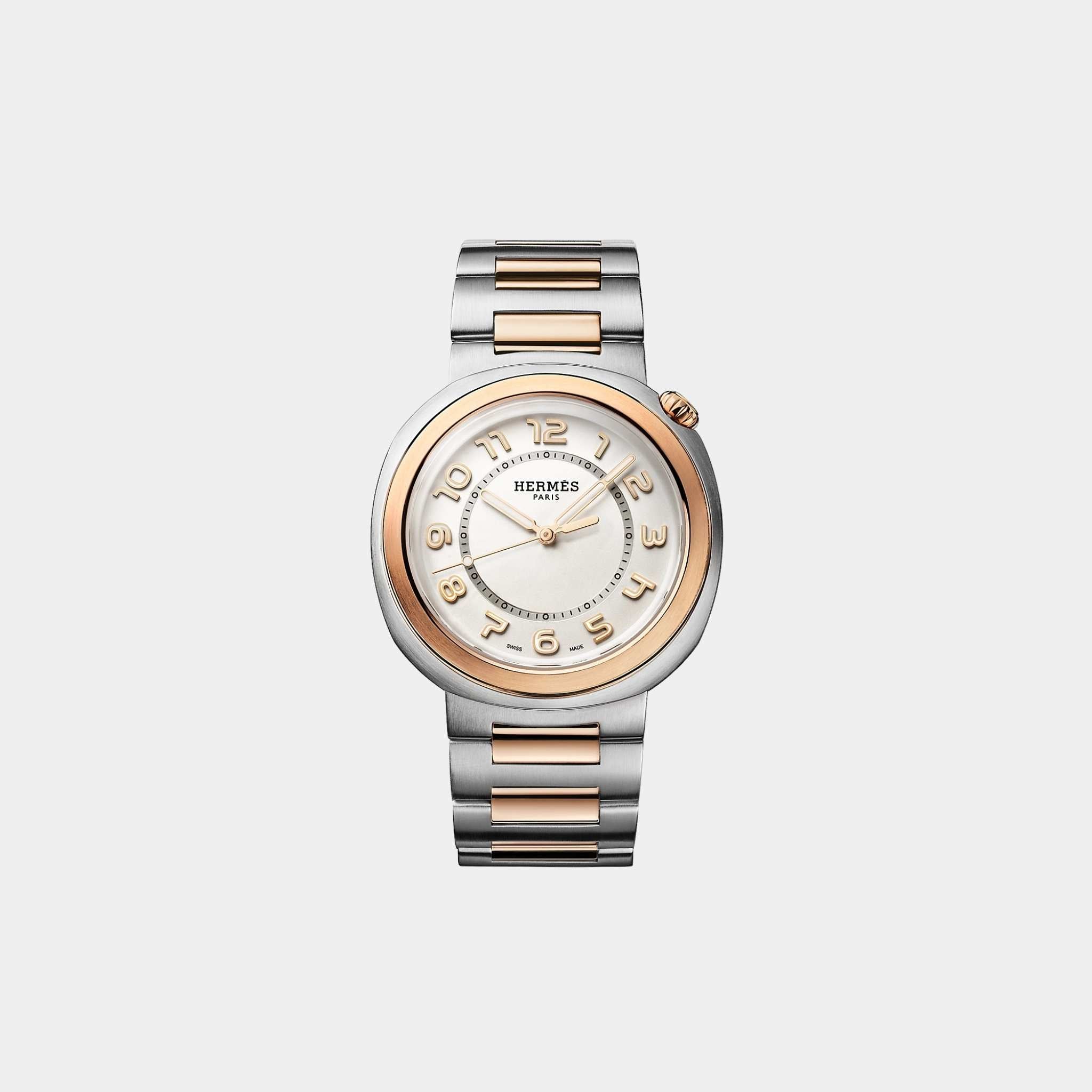 Cut 36 mm Watch With Steel-Rose Gold Bezel And Bracelet