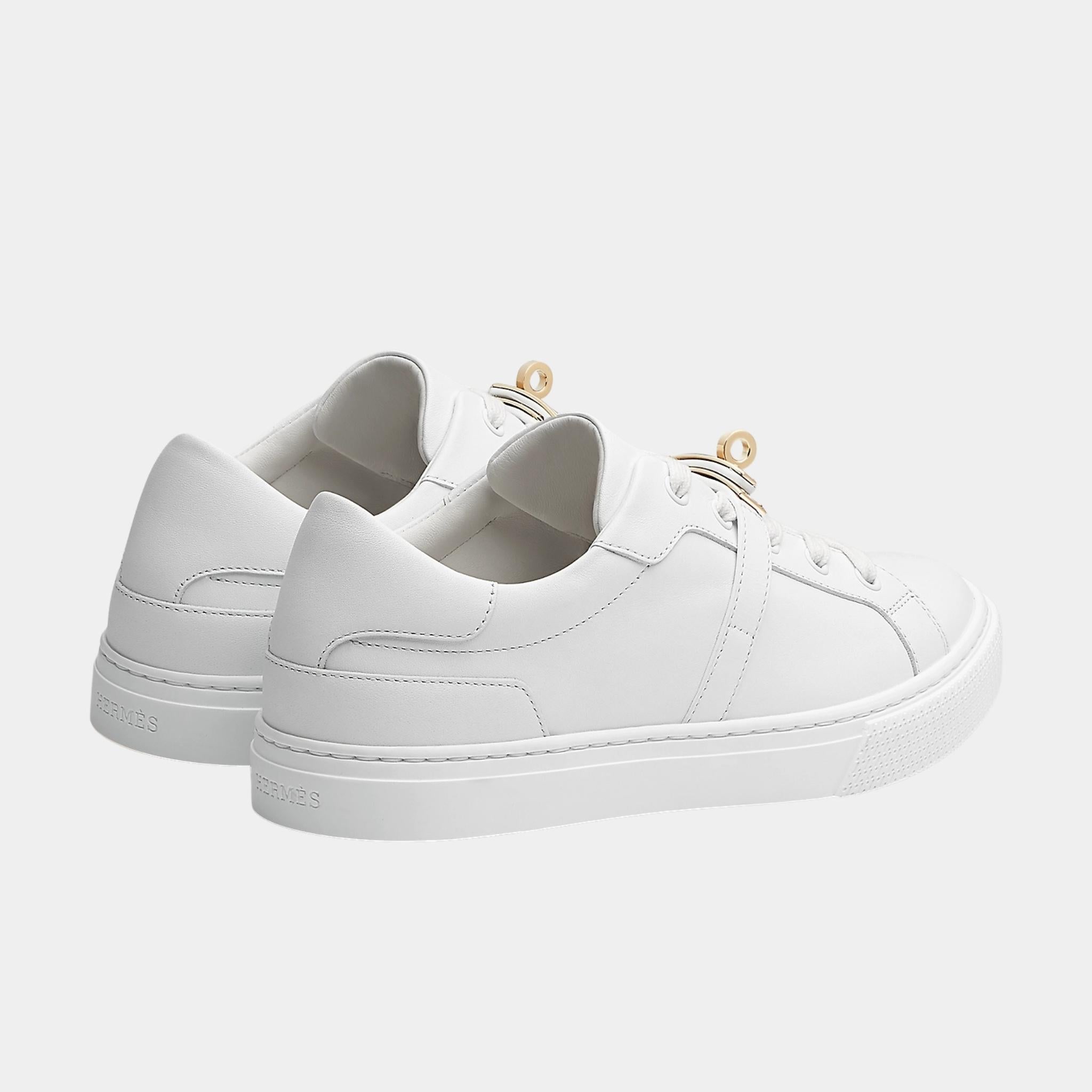 Day Sneaker in Calfskin with Permabrass Plated Buckle