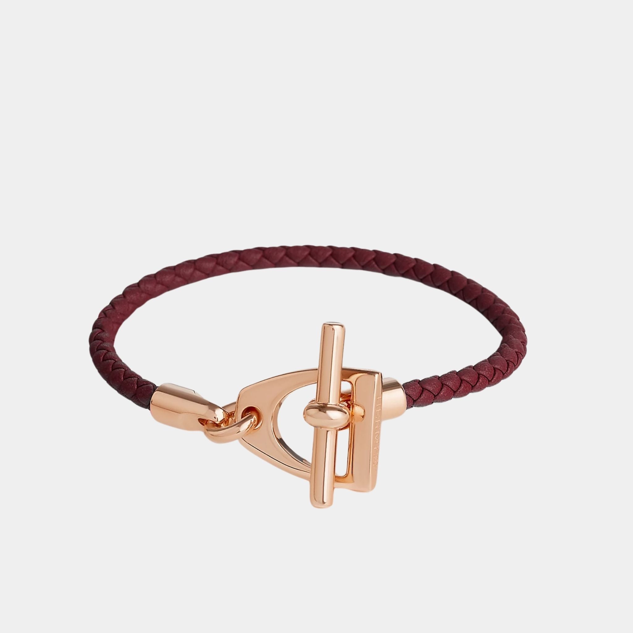 Etrier Bracelet Swift Calfskin Rose Gold Plated