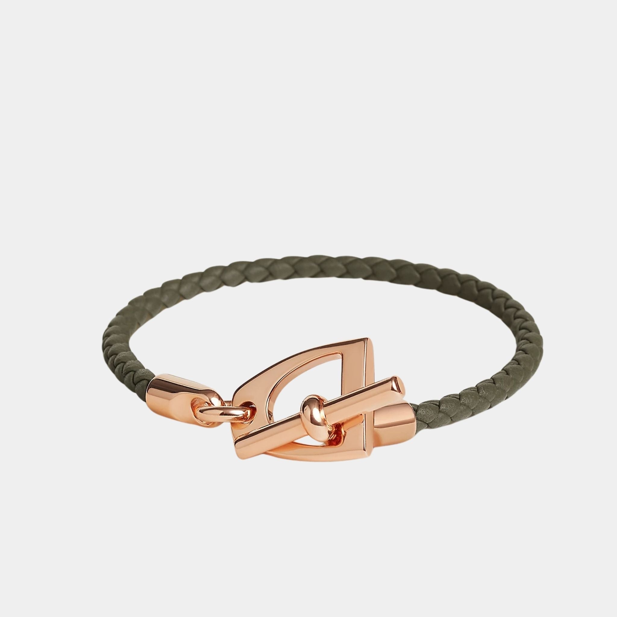 Etrier Bracelet Swift Calfskin Rose Gold Plated