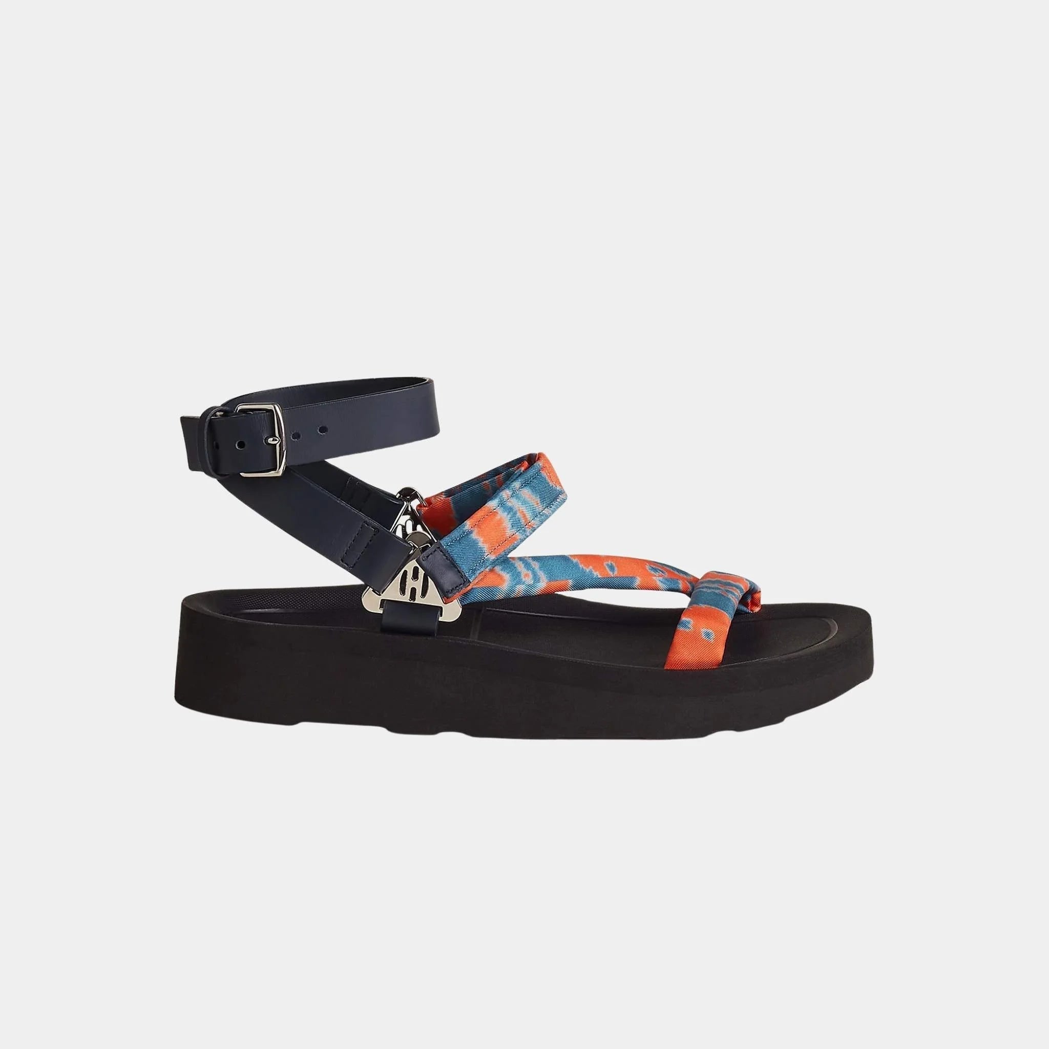 Galaxy Sandal Printed Silk And Calfskin