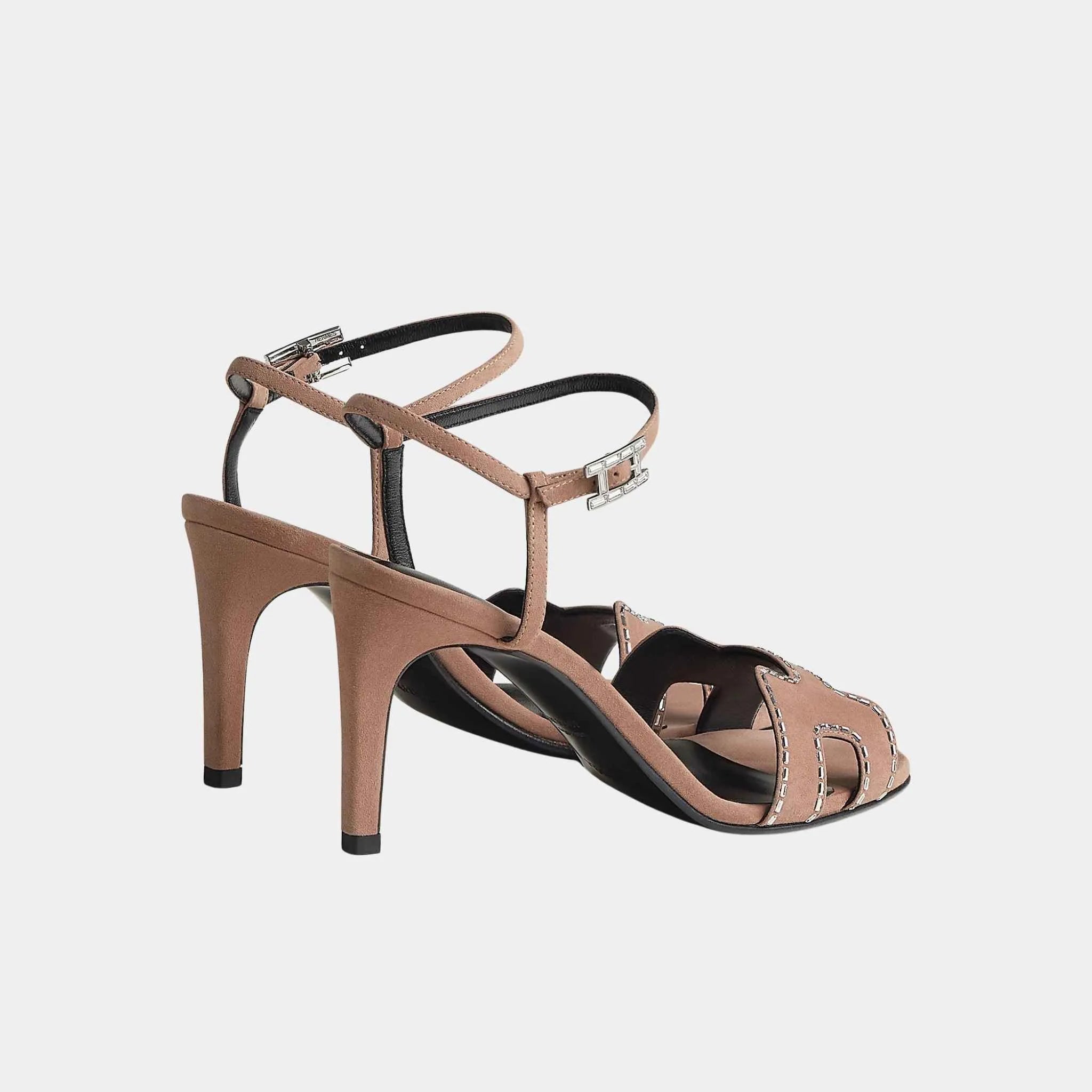 Heden 80 Sandal Suede Goatskin With Rhinestone Details