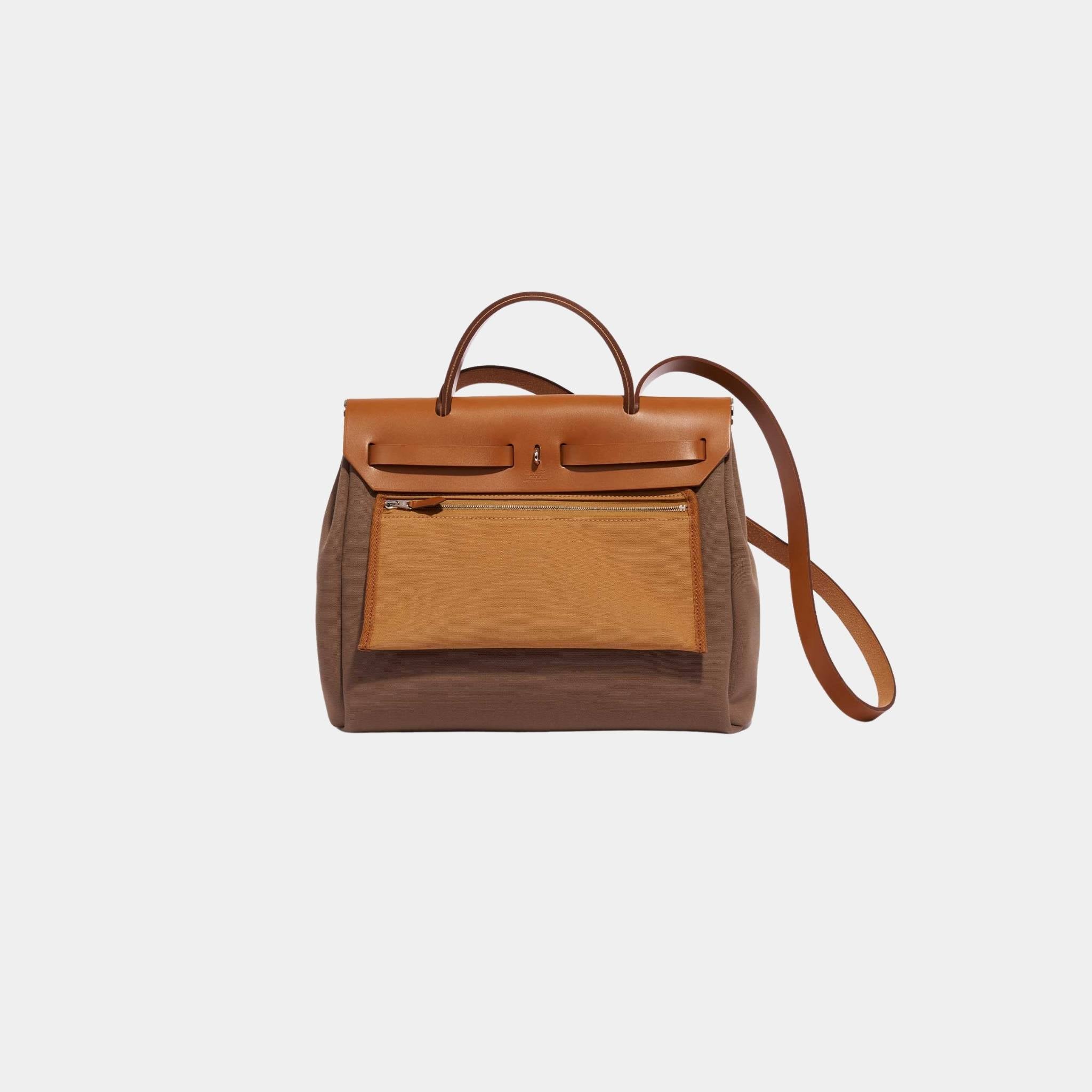 Herbag Zip 31 Toile Vache Hunter Leather in Etoupe-Dune Fauve