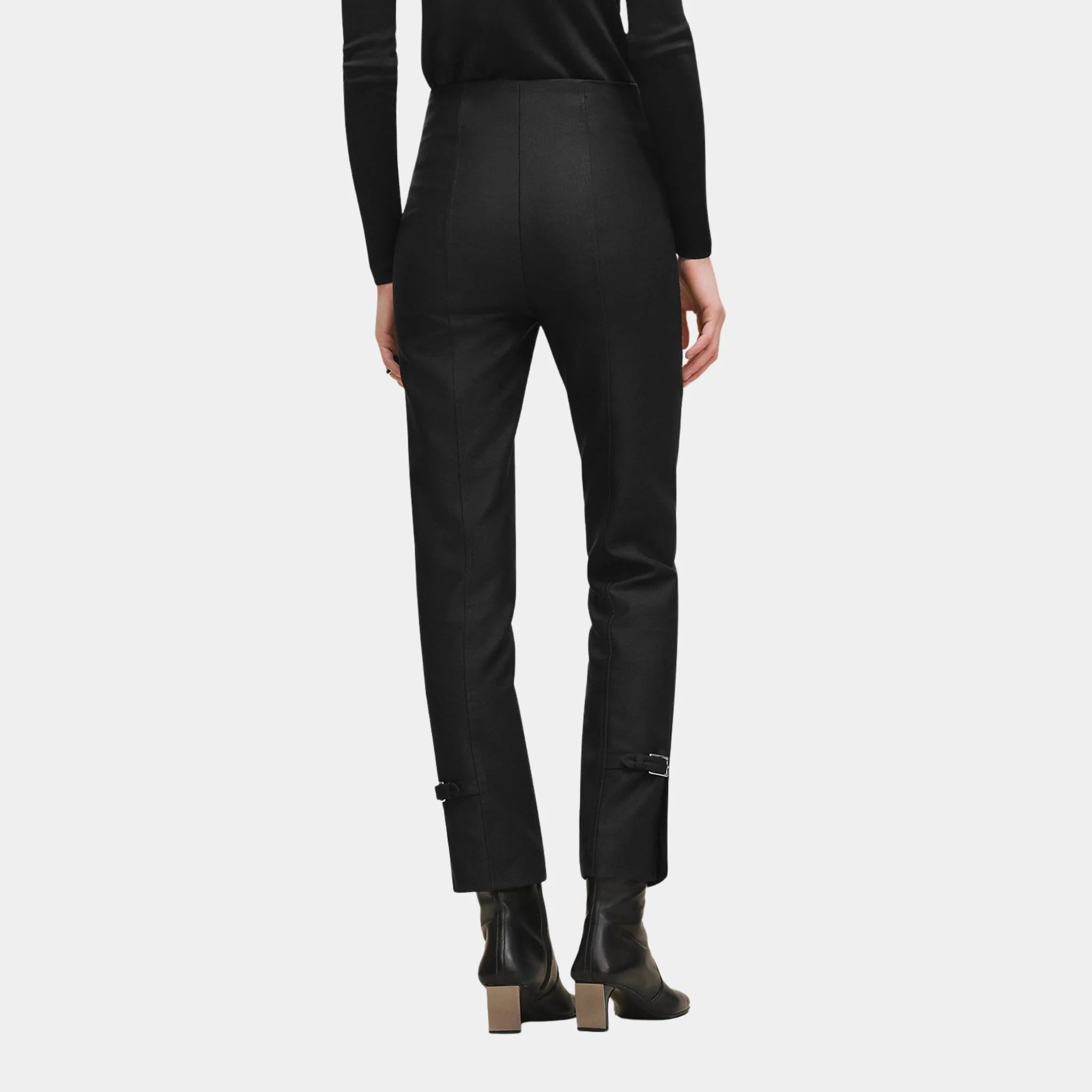 High-waisted Pants in Viscose and Stretch Wool