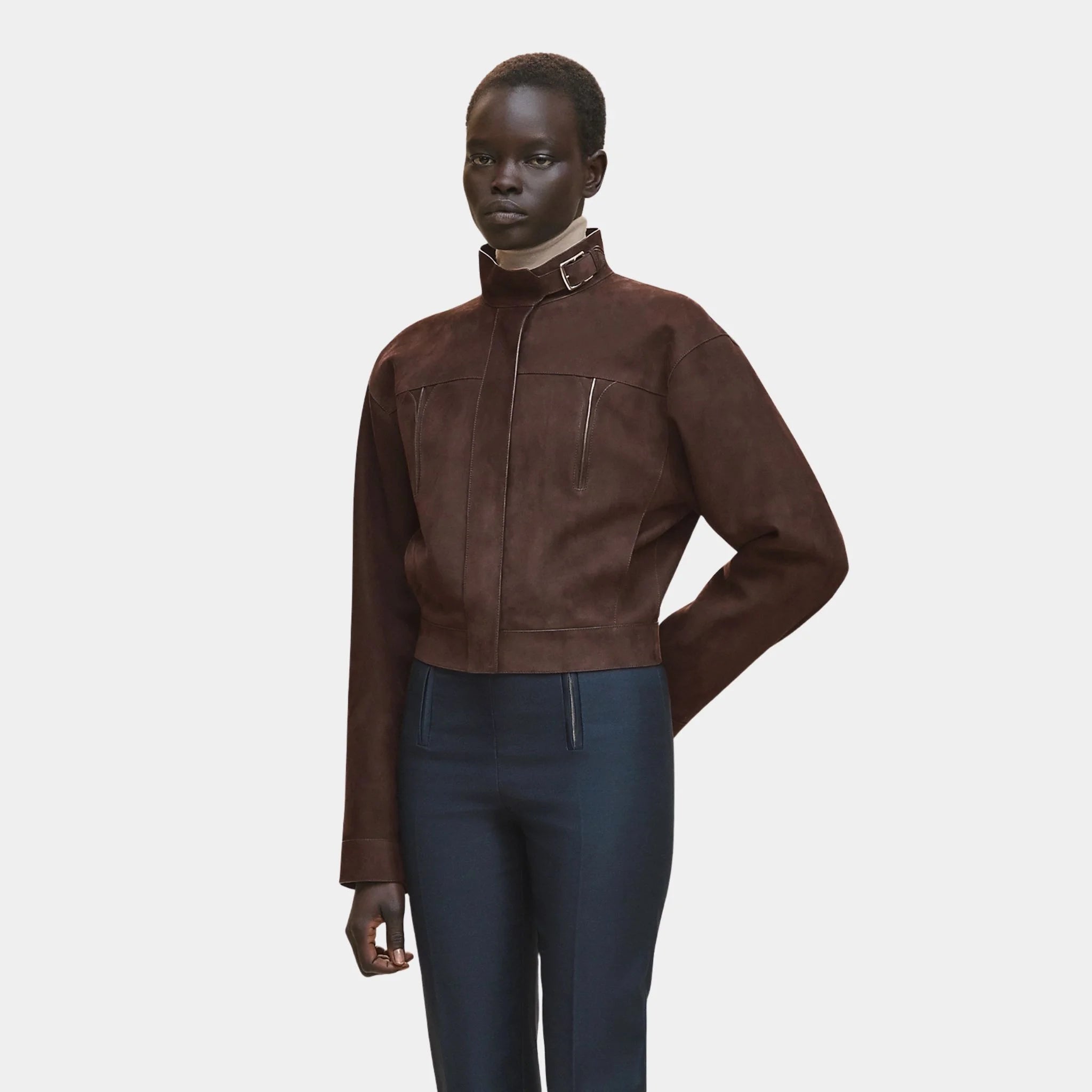 Jacket in Nubuck Calfskin