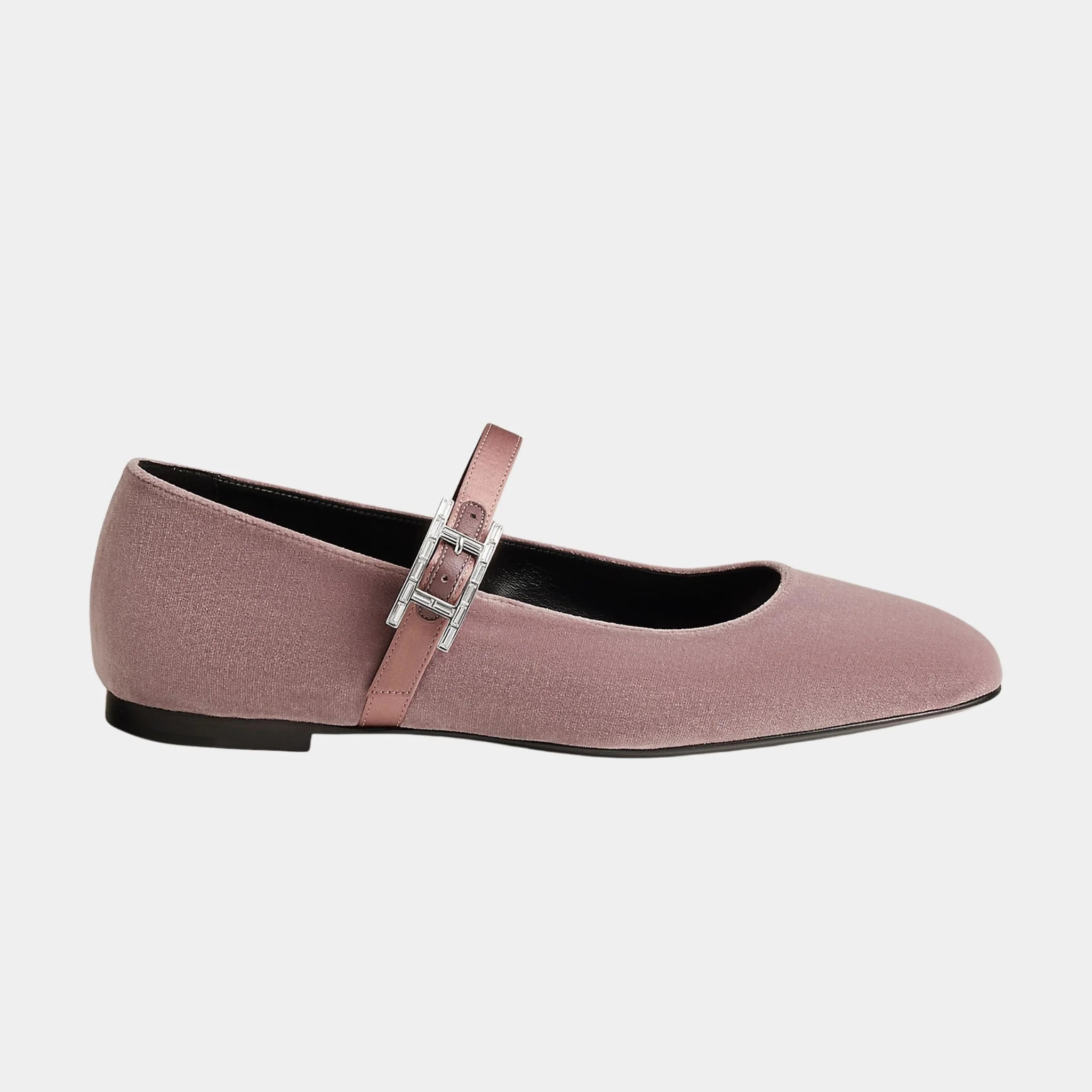 Jane Ballerinas in Velvet and Satin Fabric