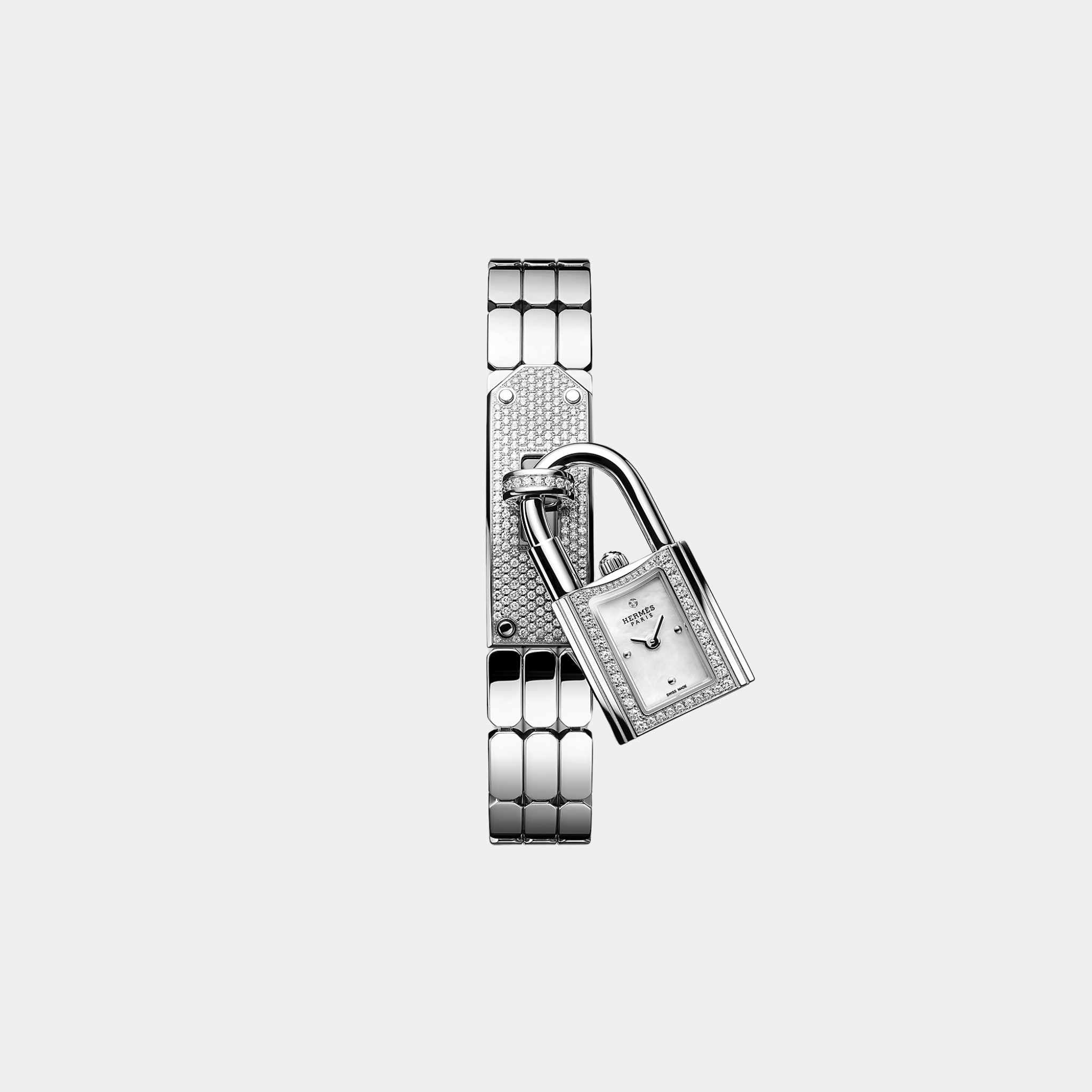 Kelly 16mm Steel Watch with Diamond-Set Case & Plate
