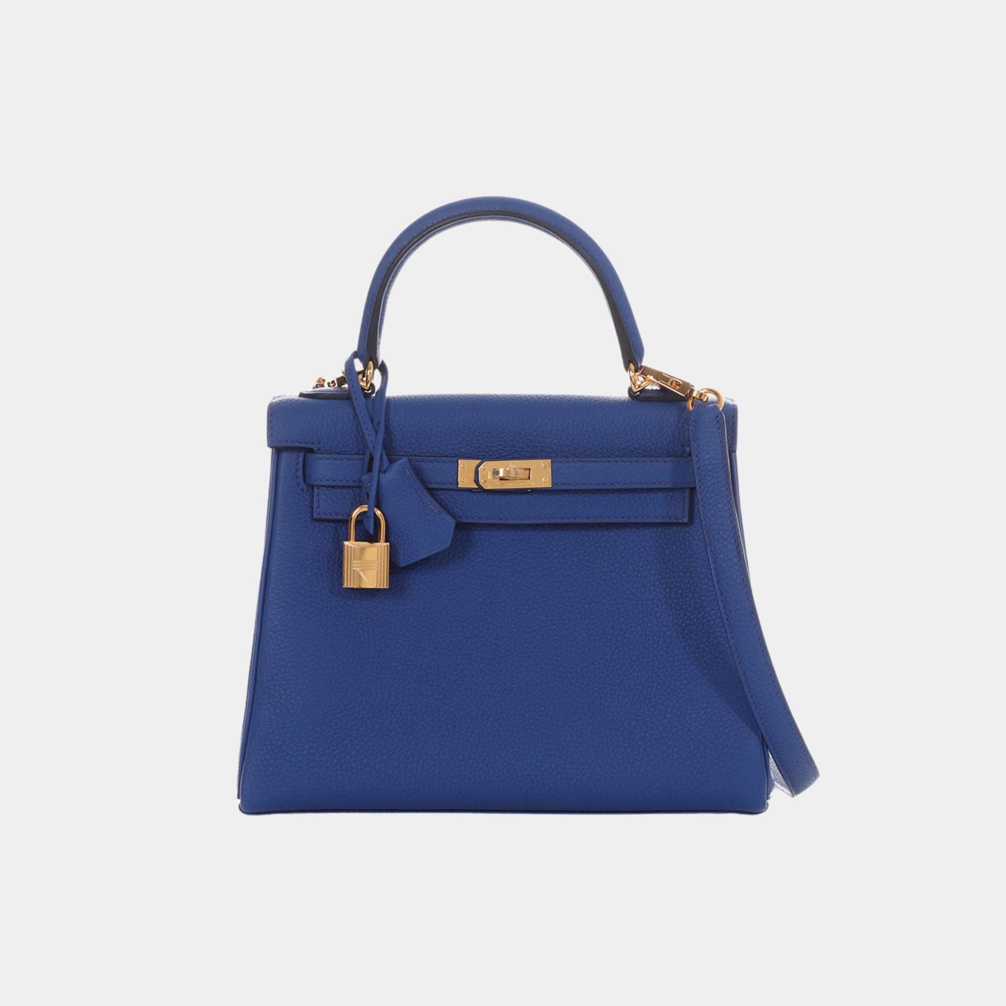 Kelly 25 Togo Bleu Royal GHW