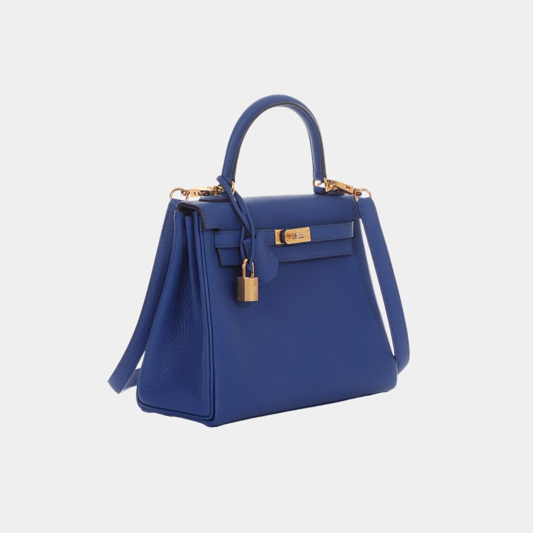 Kelly 25 Togo Bleu Royal GHW