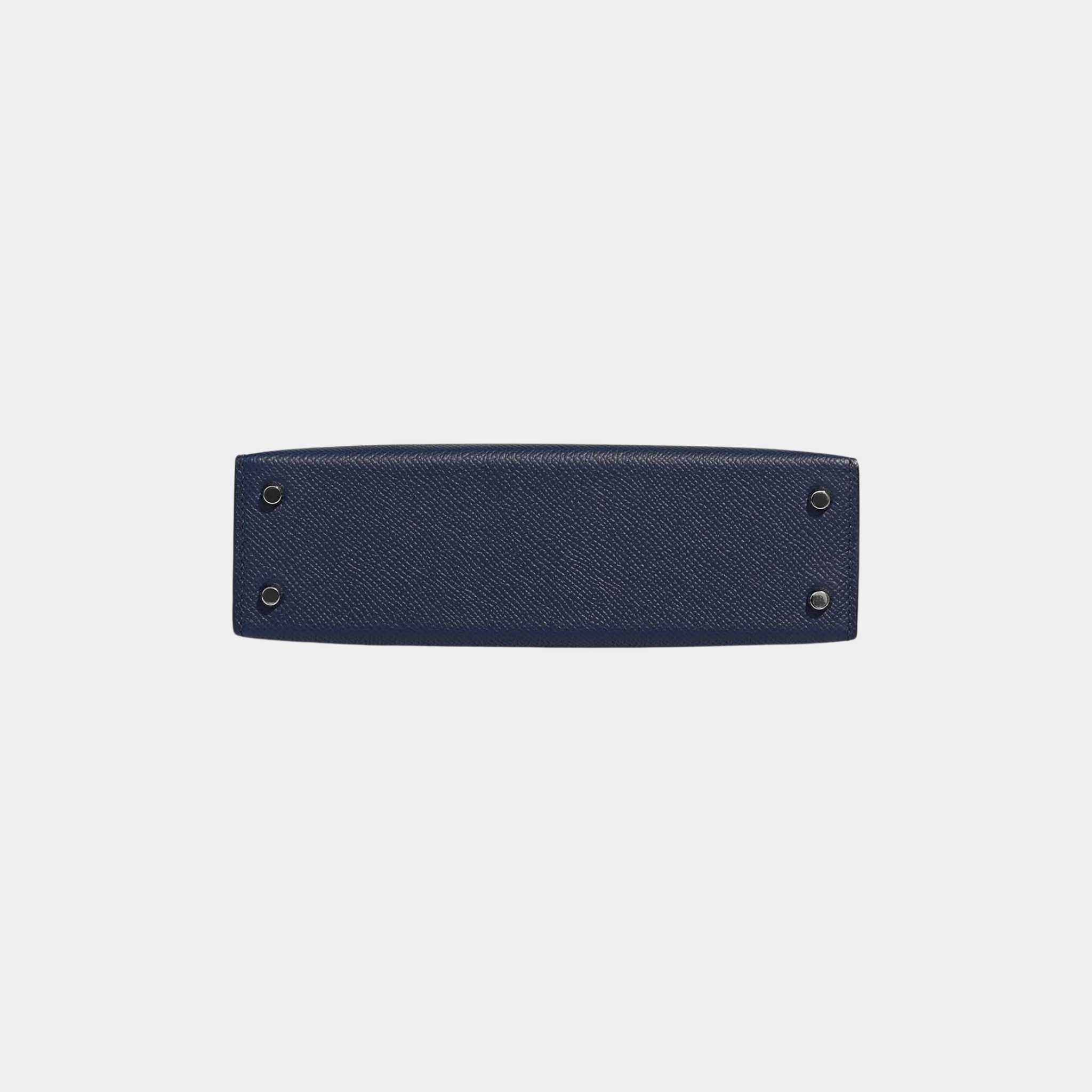 Kelly Mini 20 Epsom Bleu Navy PHW