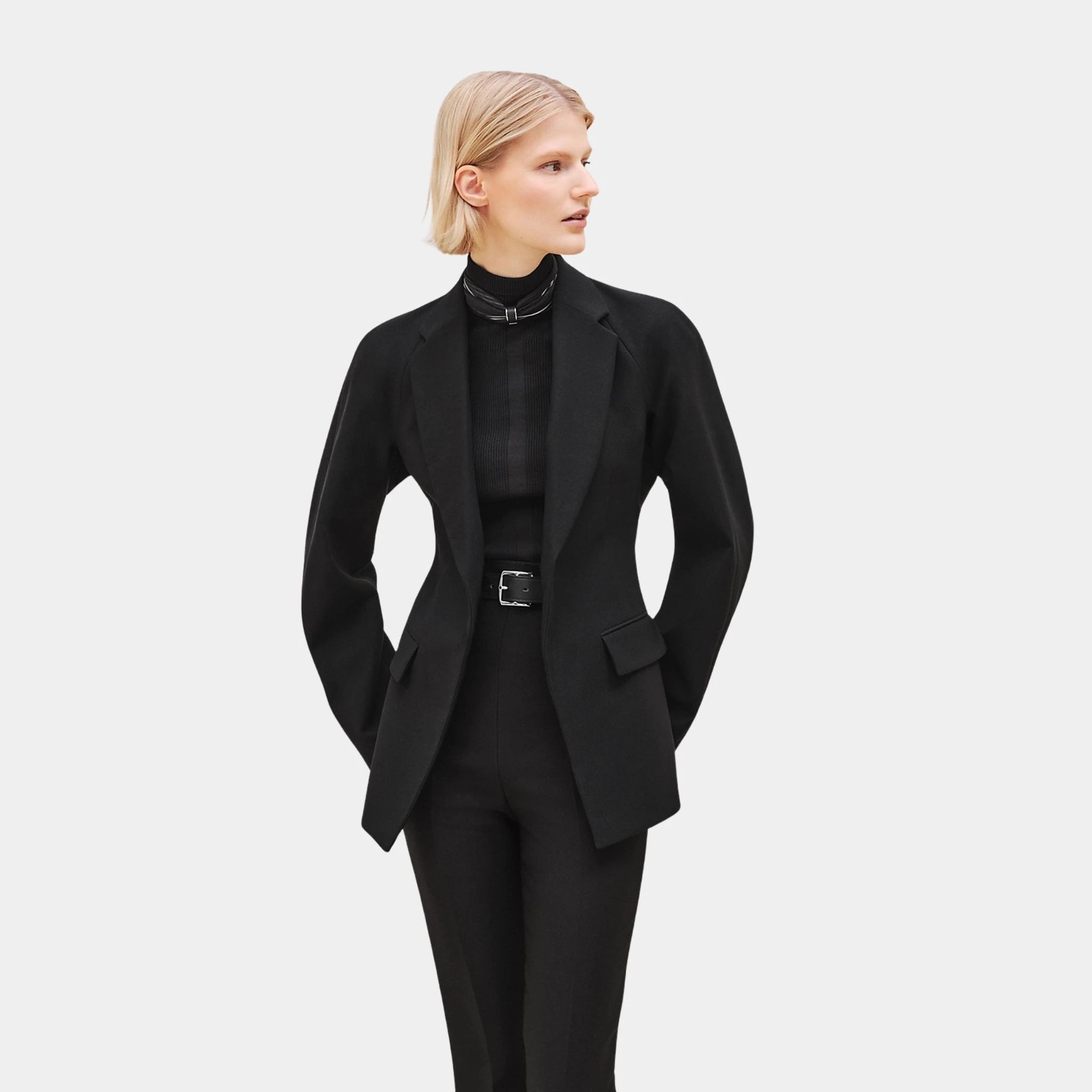 Leather Detail Tipped Jacket