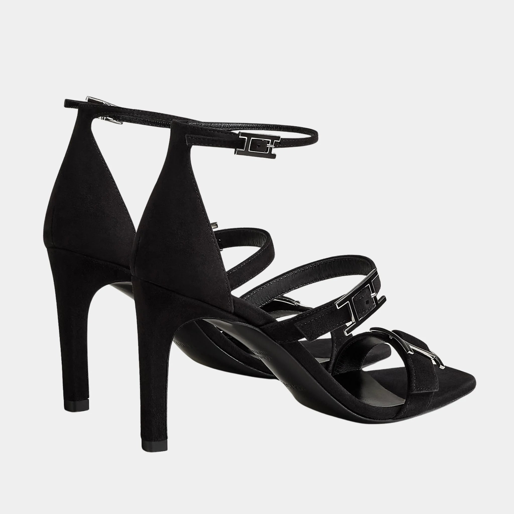Liv 90 High Heel Sandal in Suede Goatskin