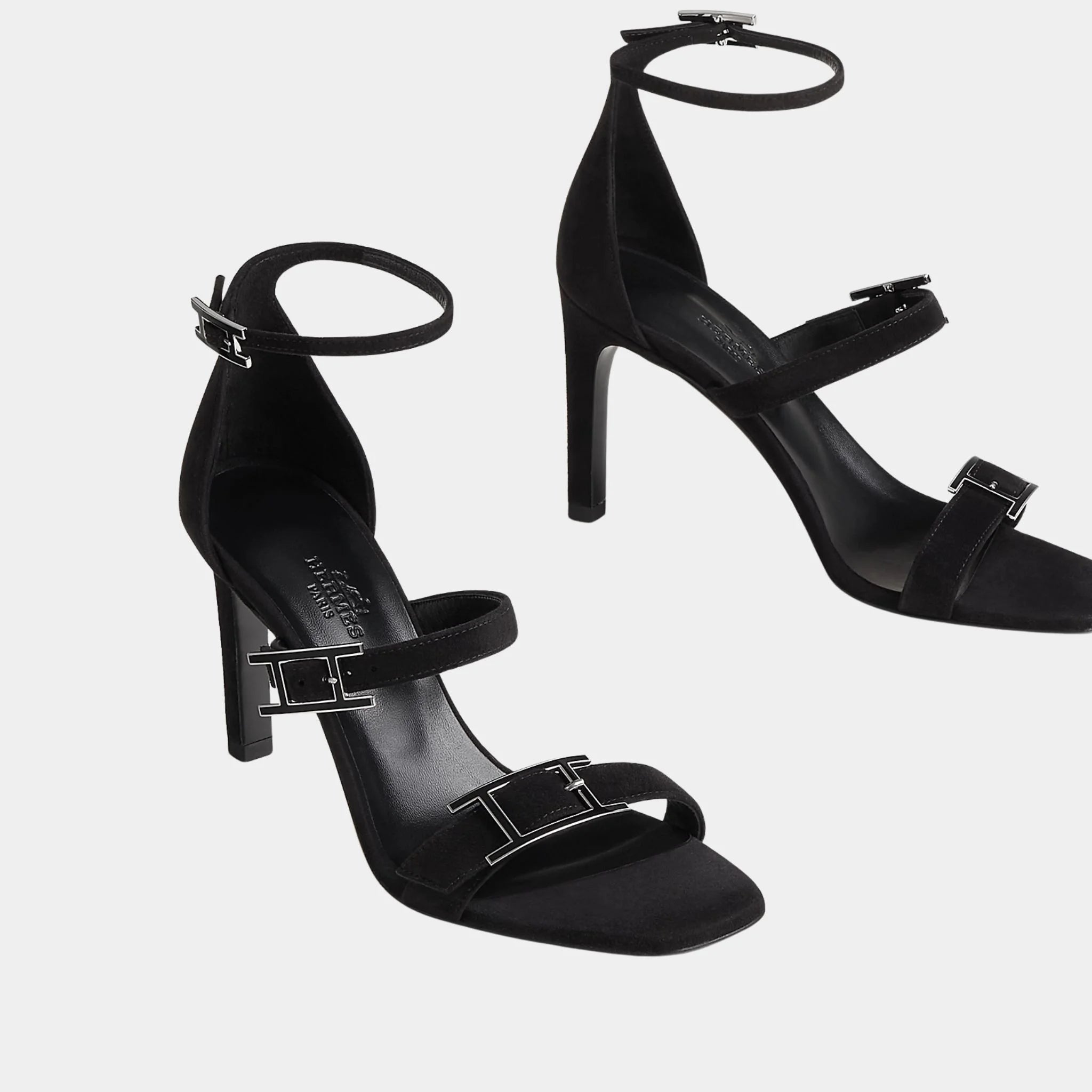 Liv 90 High Heel Sandal in Suede Goatskin