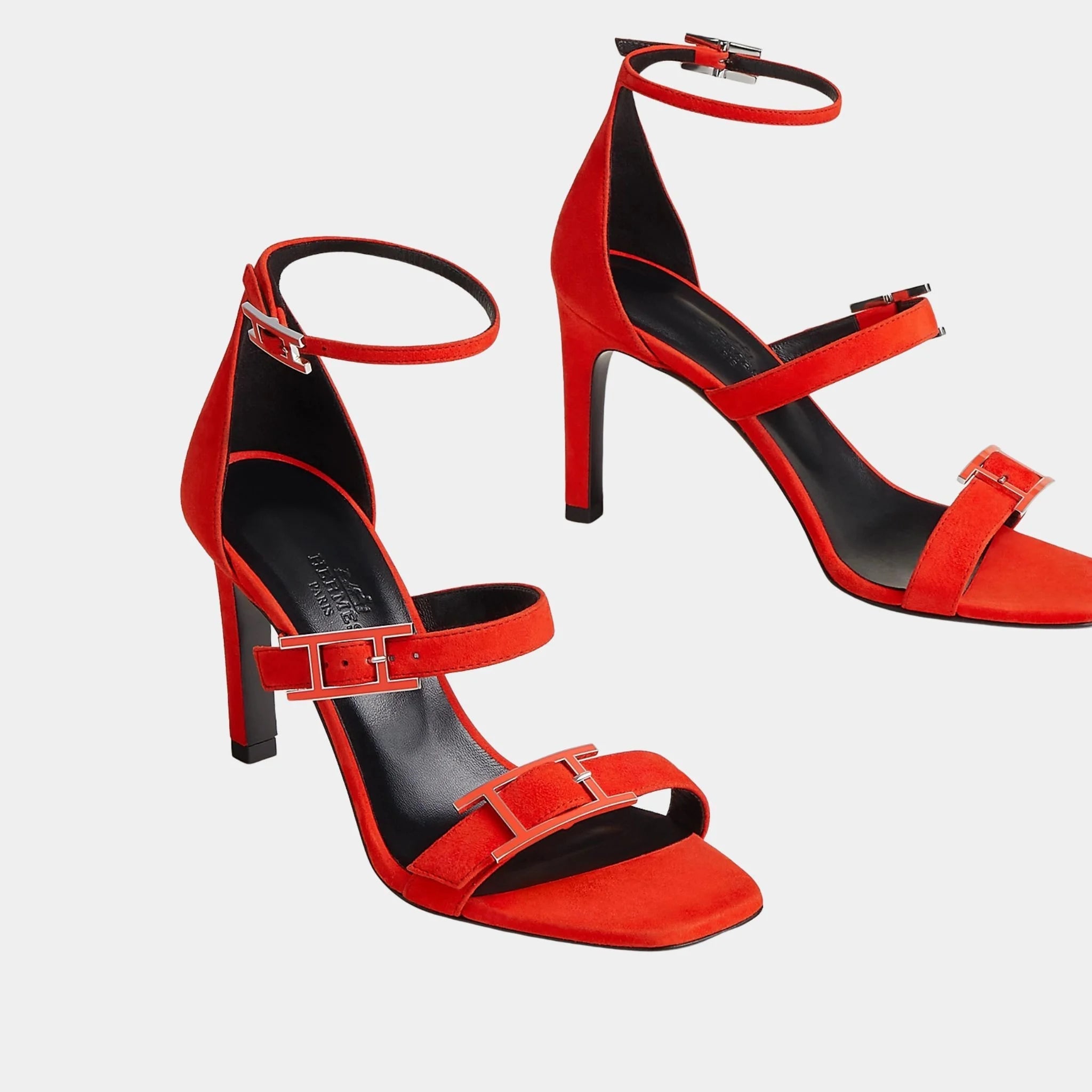 Liv 90 High Heel Sandal in Suede Goatskin
