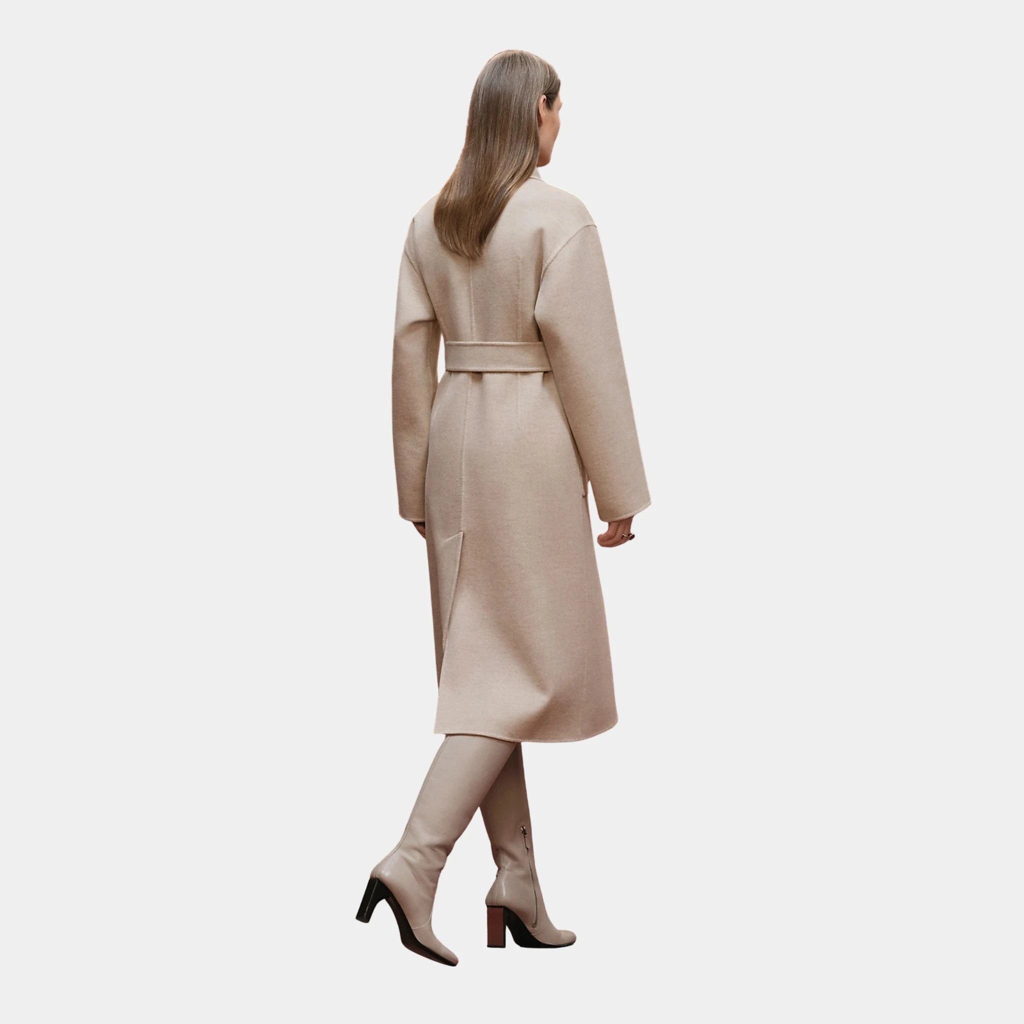 Long Equestrian Jacket in Double-sided Baby Cashmere