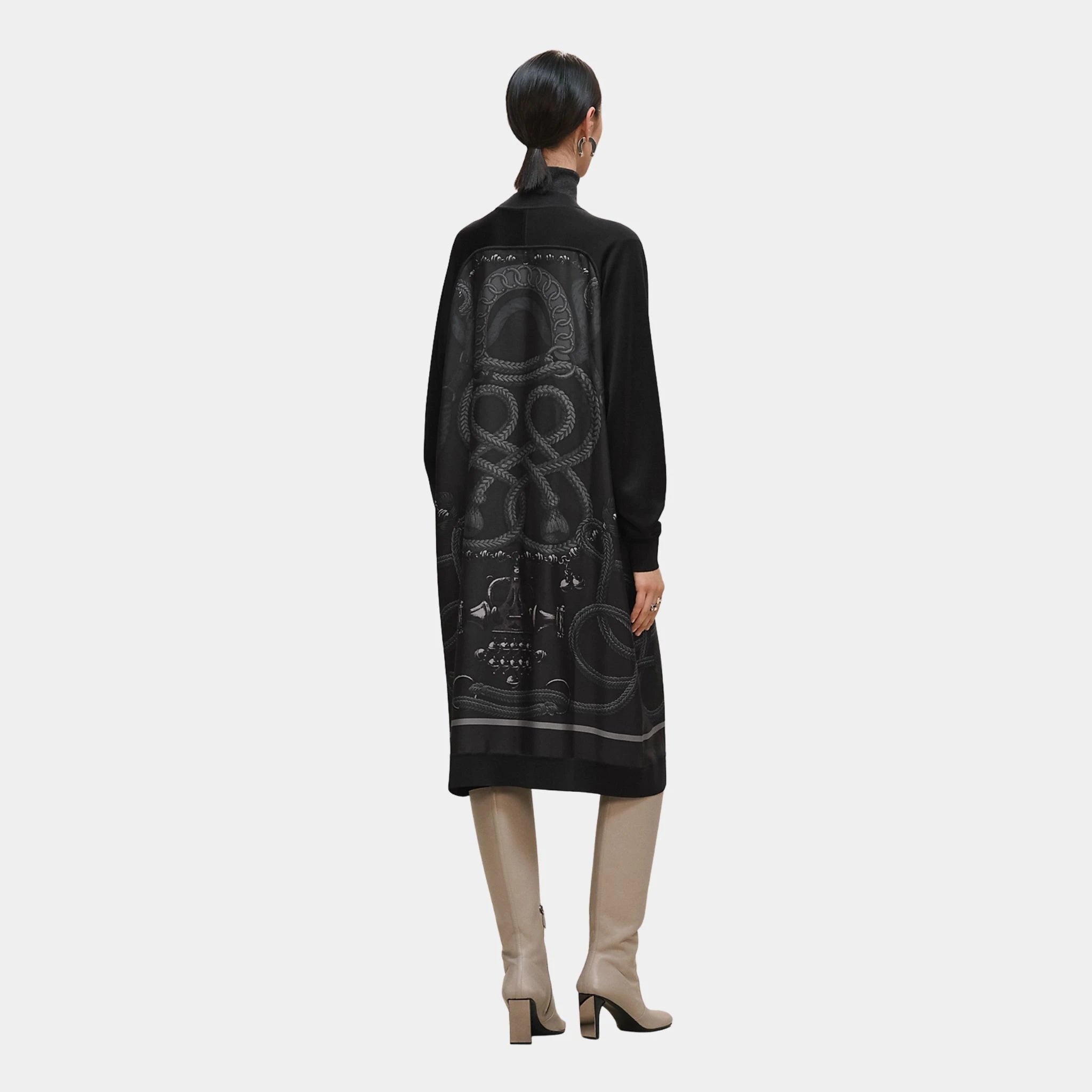 Long-sleeved Twillaine Cardigan with Palefroi Remix Print