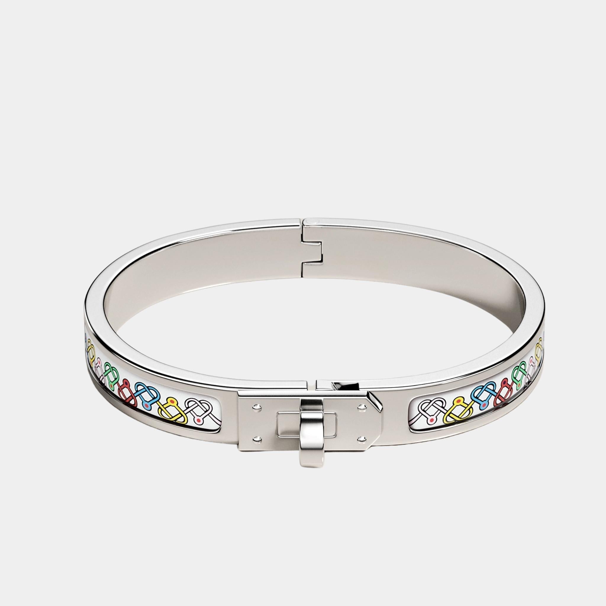 Mini Clic Kelly Petits Coeurs Bracelet Palladium Plated