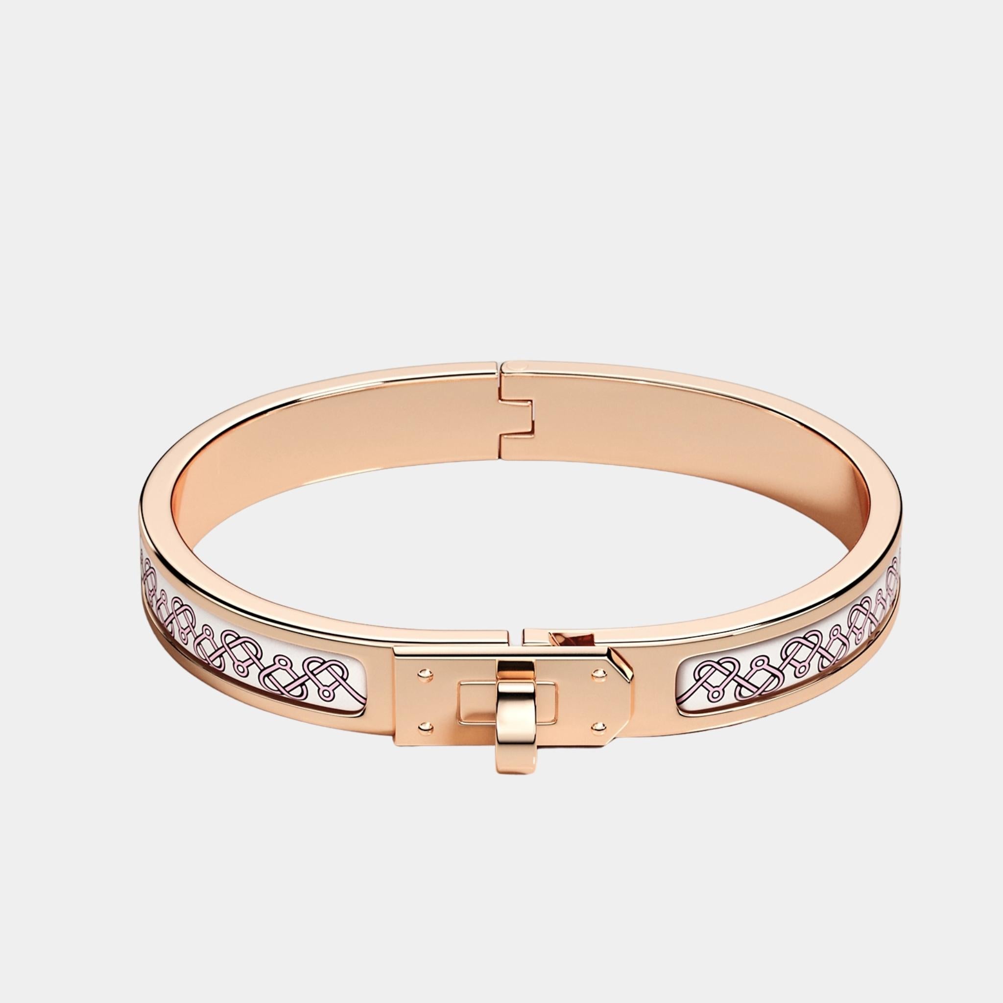 Mini Clic Kelly Petits Coeurs Bracelet Rose Gold Plated