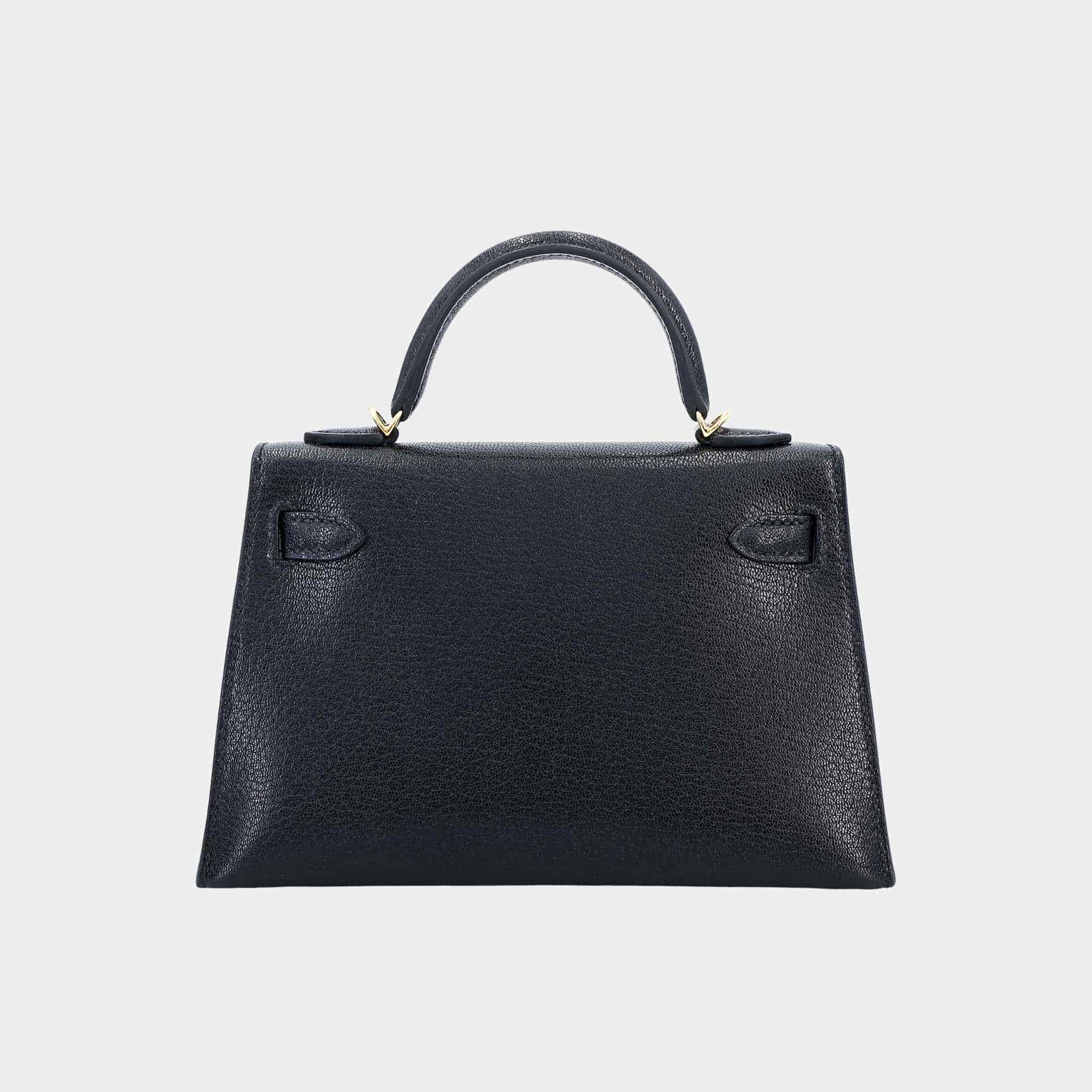 Mini Kelly II Chevre Black GHW