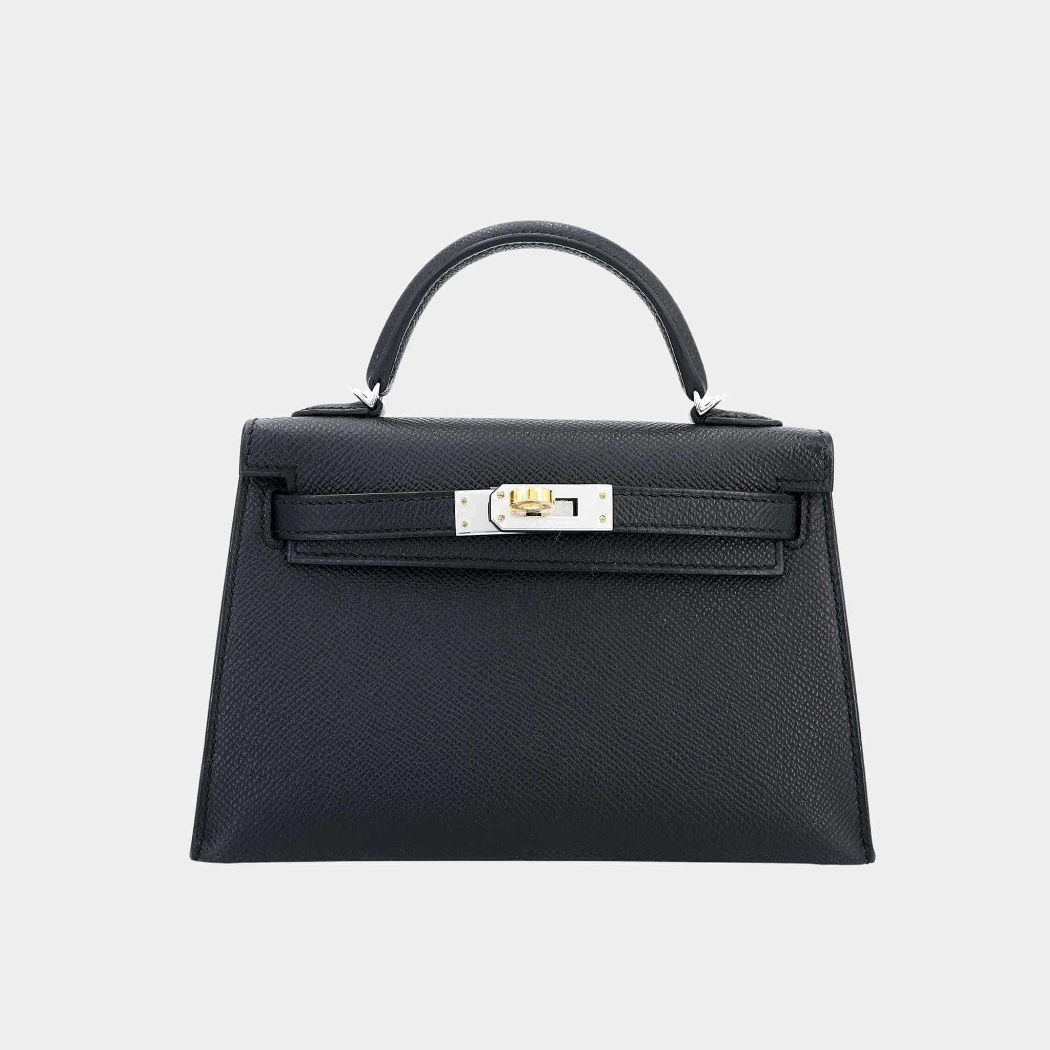 Mini Kelly II Epsom Black ELHW