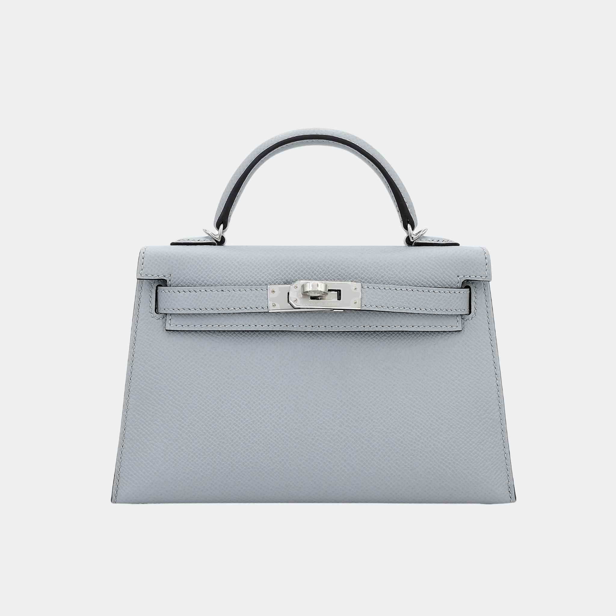 Mini Kelly II Epsom Bleu Glacier PHW