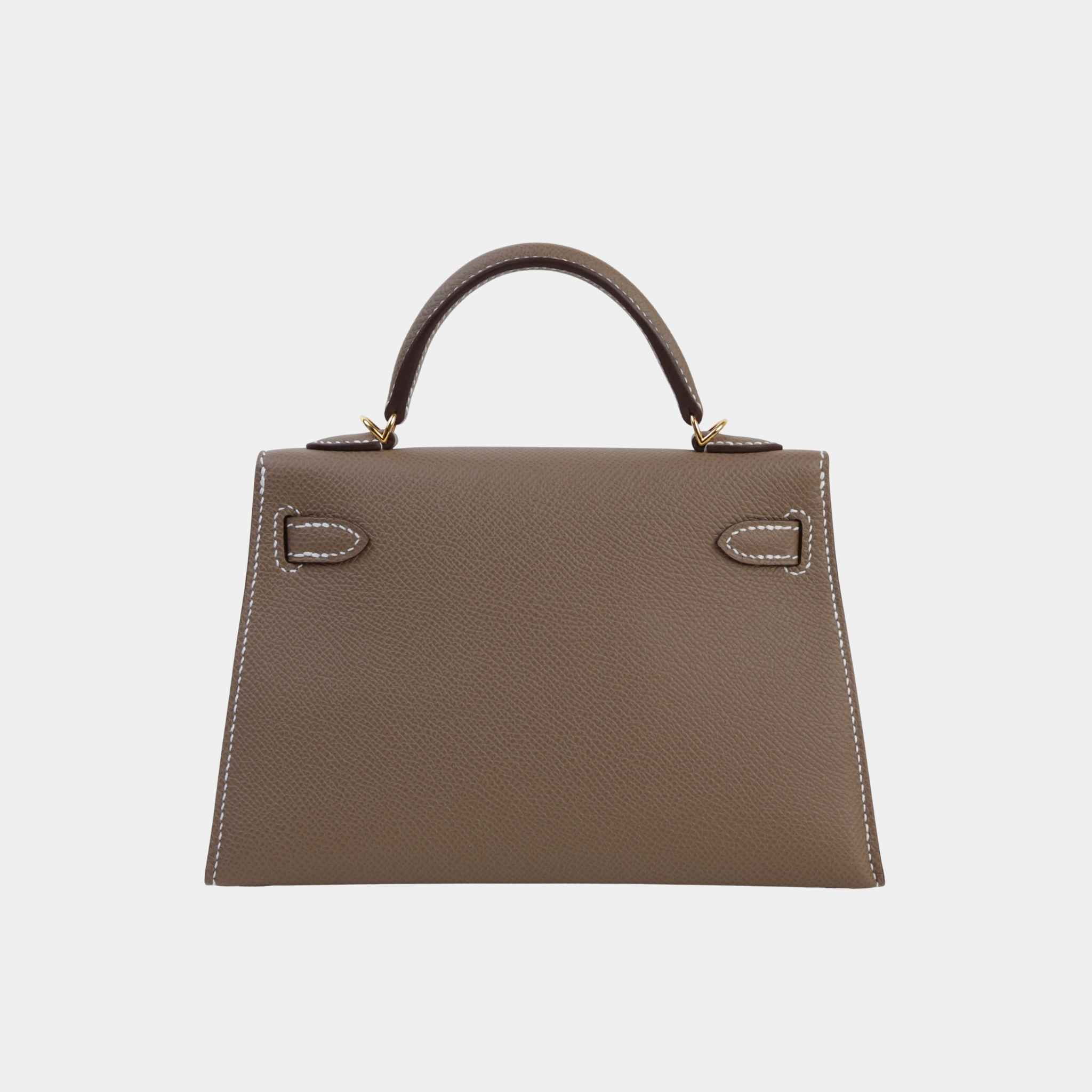 Mini Kelly II Epsom Etoupe GHW