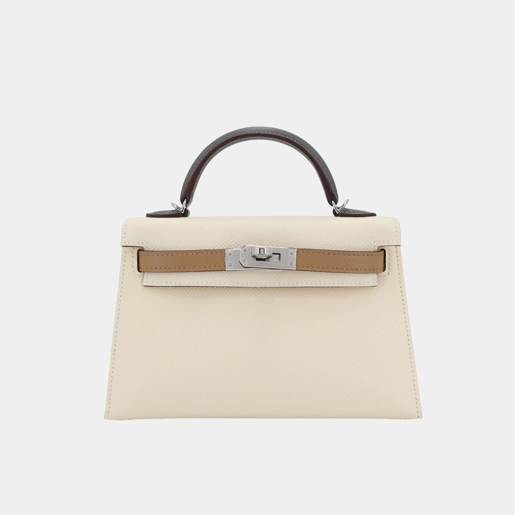 Mini Kelly II Epsom Nata/Gris Meyer/Chai PHW