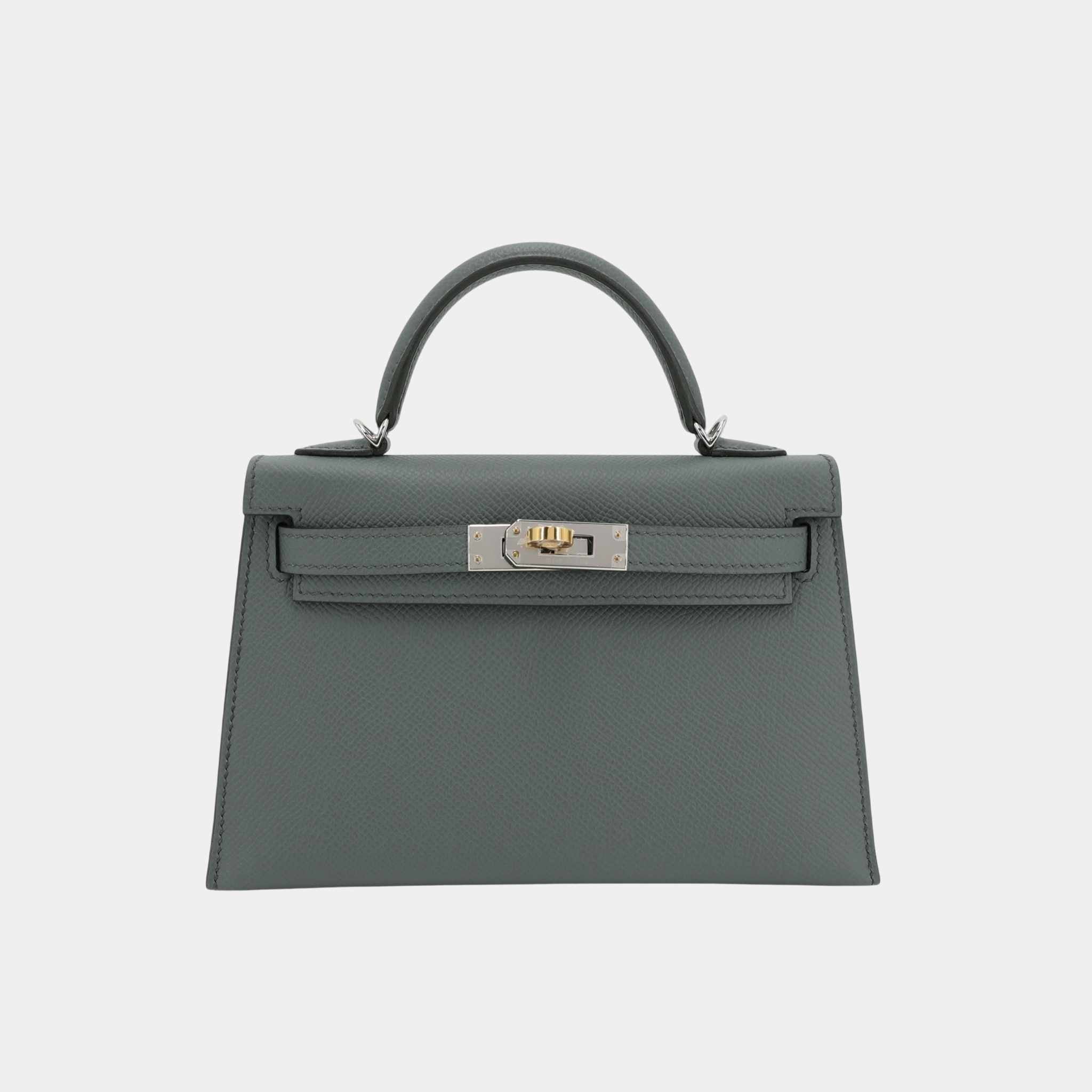Mini Kelly II Epsom Vert Amande ELHW