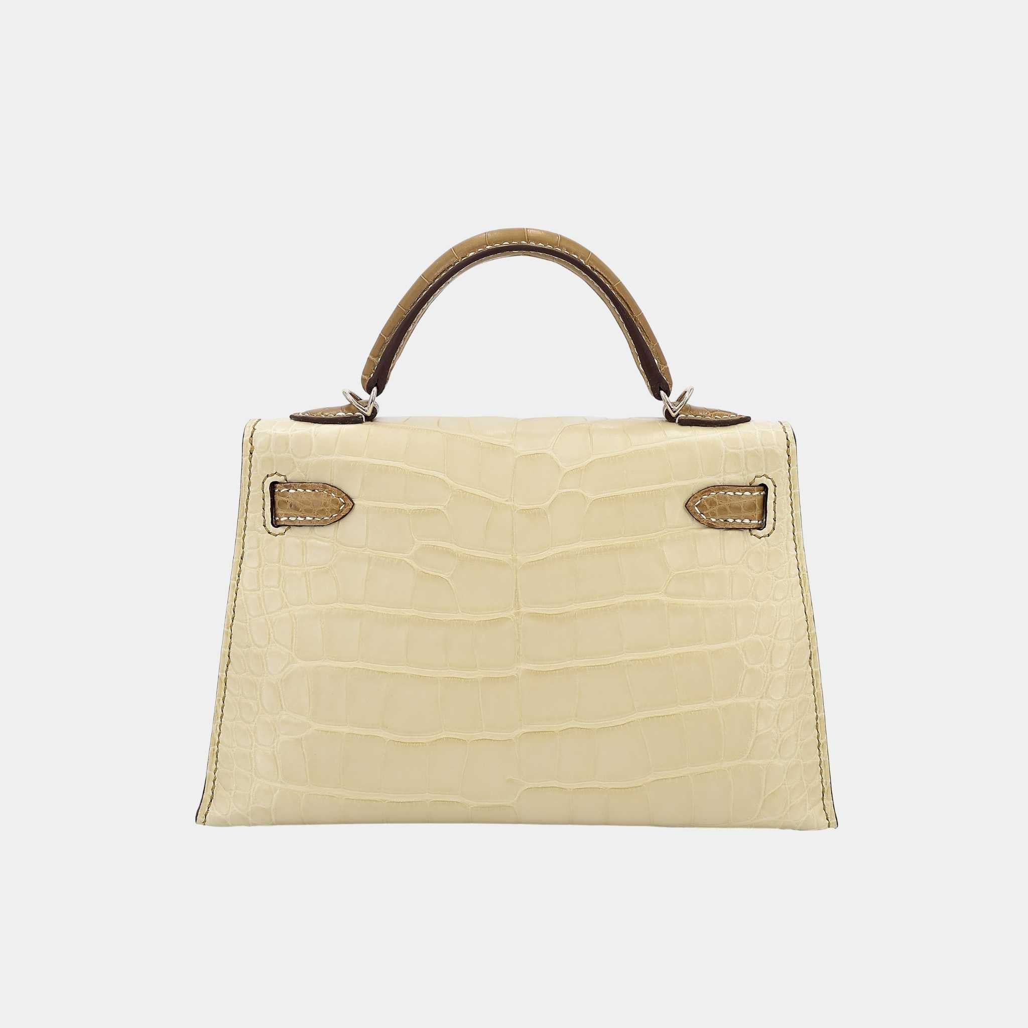 Mini Kelly II HSS Matte Alligator Vanille/Kraft PBHW