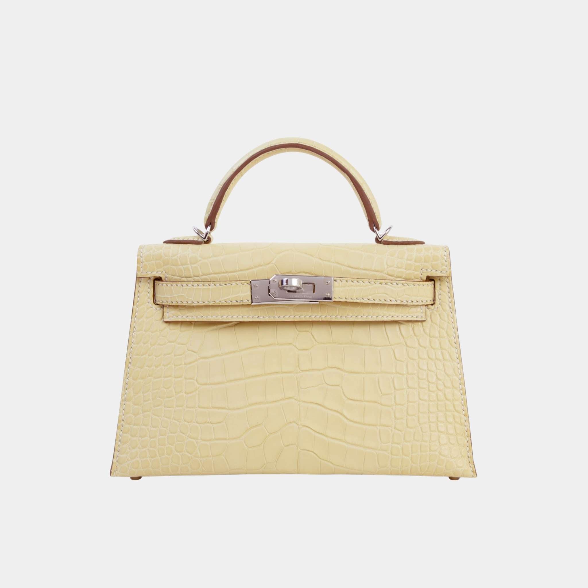 Mini Kelly II Matte Alligator Vanille PHW