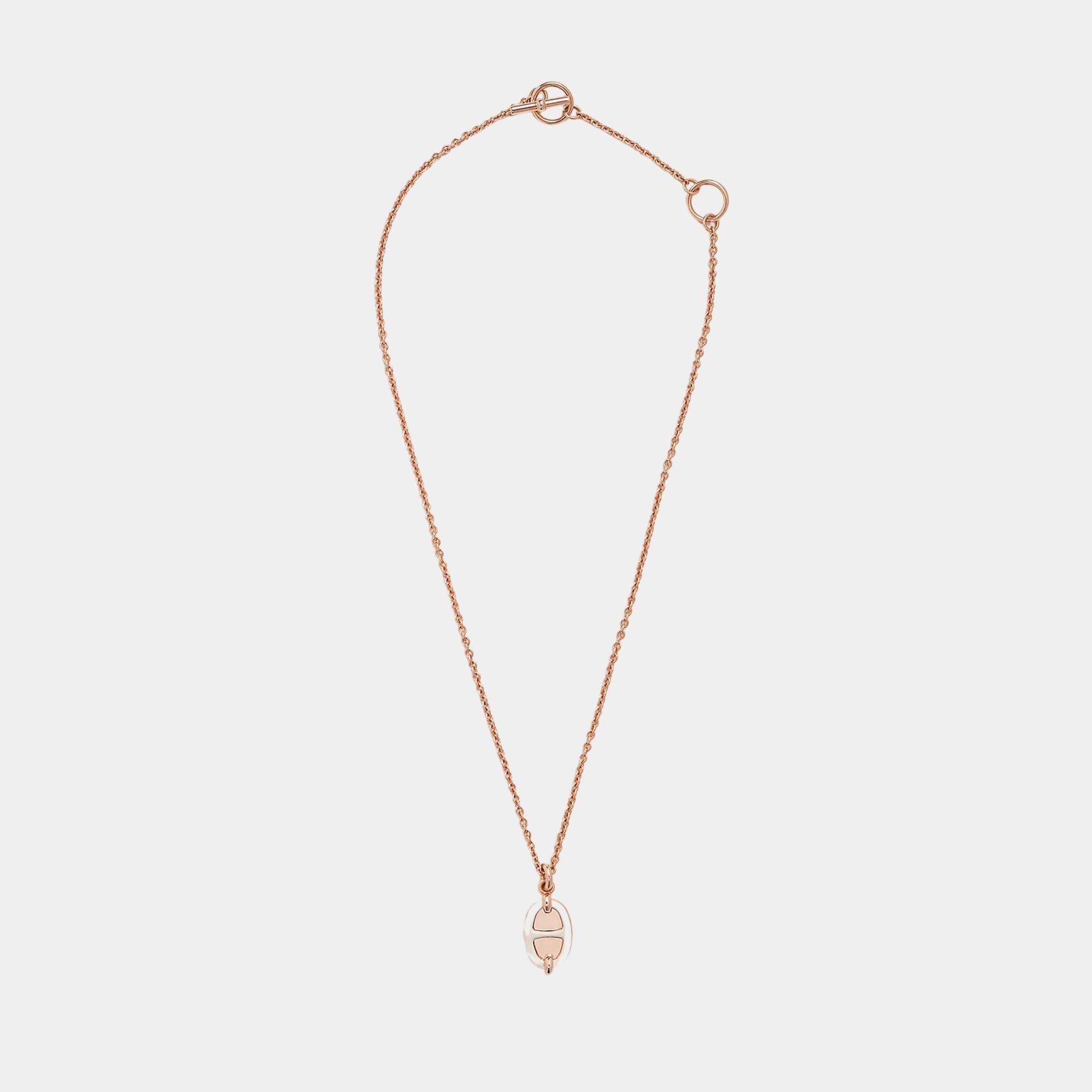 Mini Maillon Pendant Small Model Rose Gold Plated