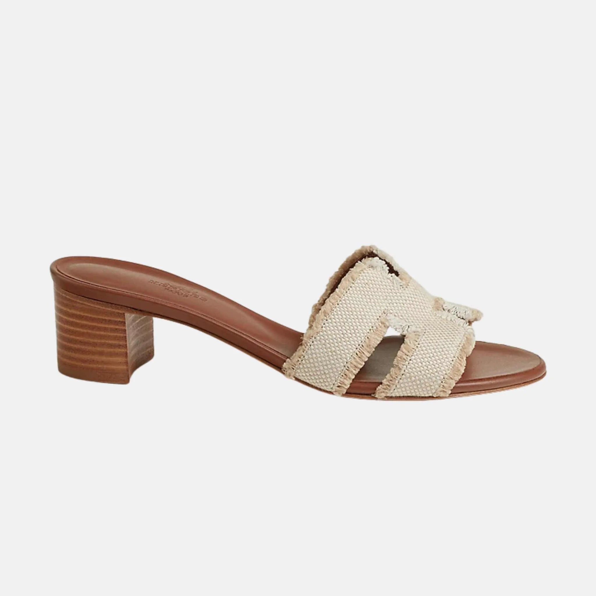 Oasis Sandals Fringed Linen Canvas