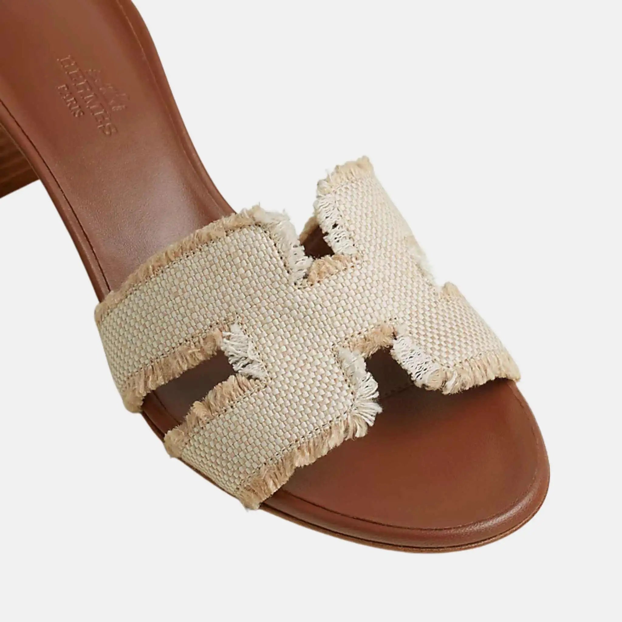 Oasis Sandals Fringed Linen Canvas