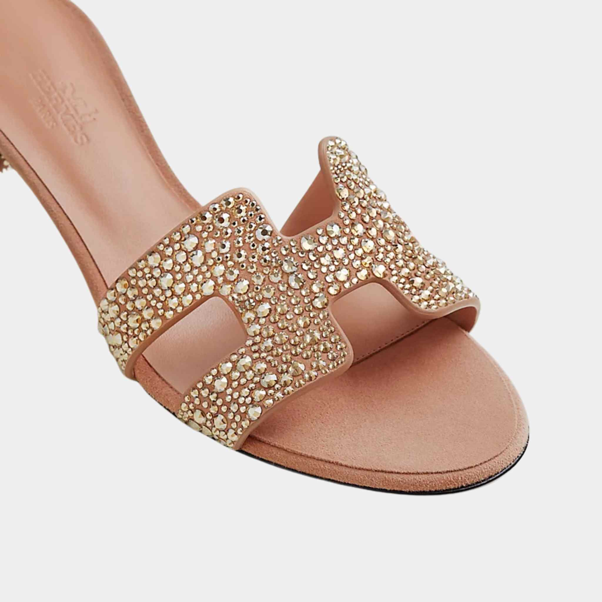 Oasis Sandals Nude With Rhinestones