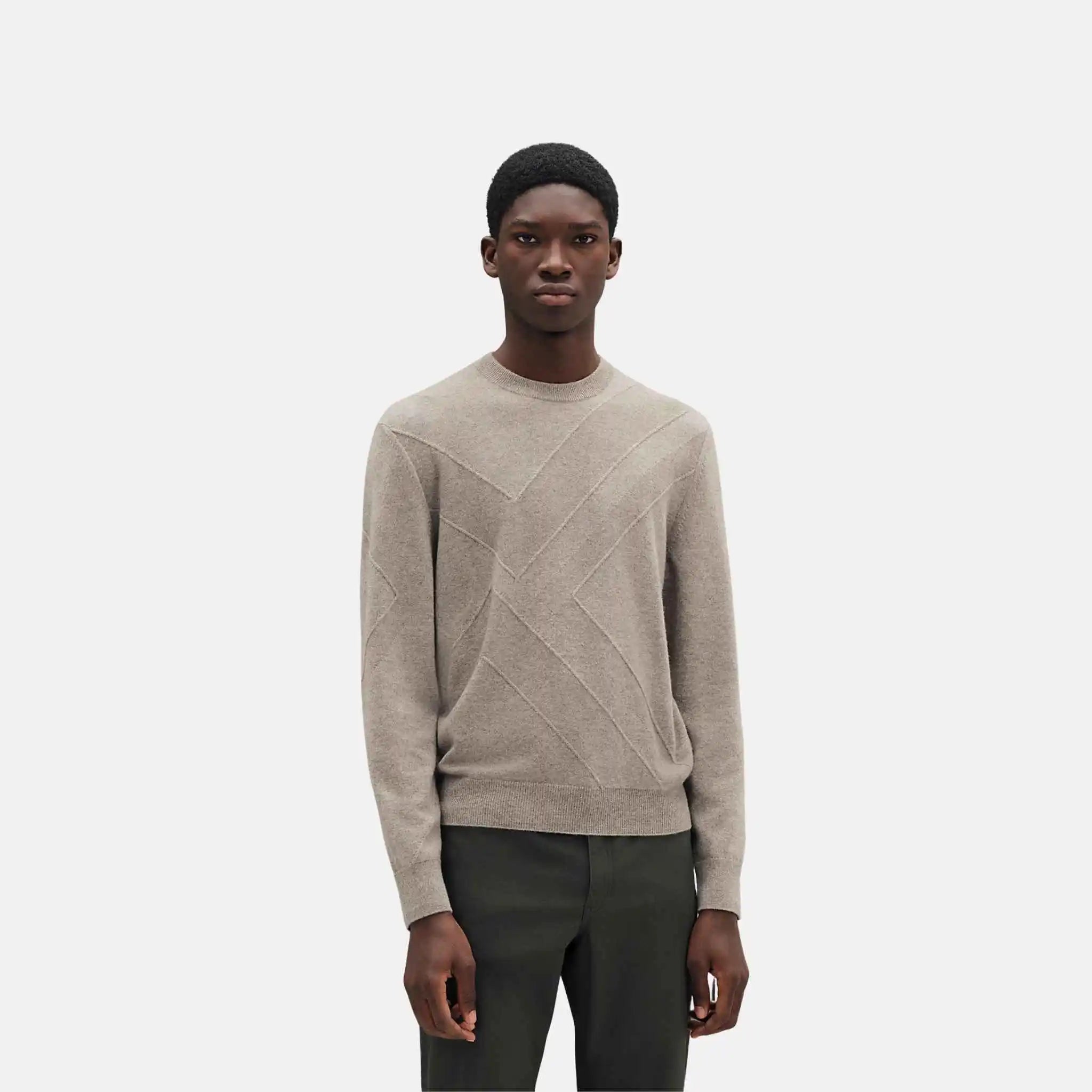 Ombre Jacket Round Neck Sweater