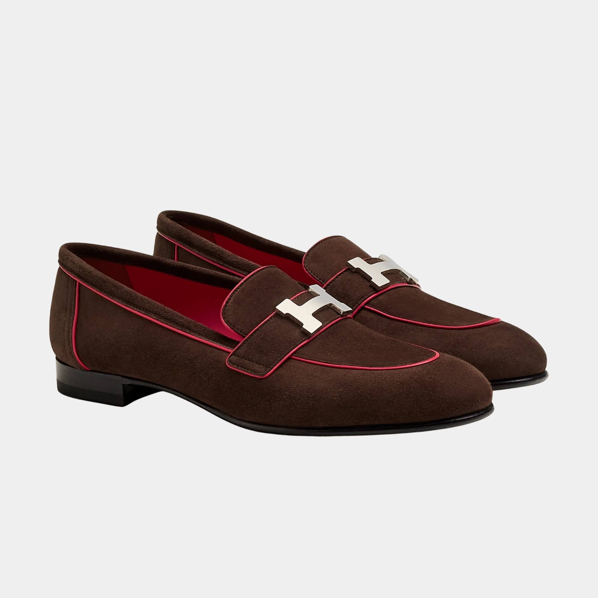 Paris Loafer in Suede Goatskin and Nappa Leather Piping Women