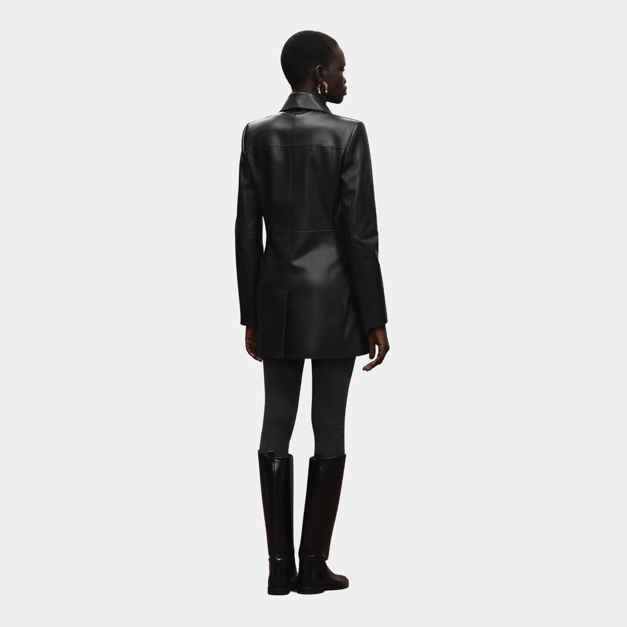 Pea Coat in Grained Calfskin