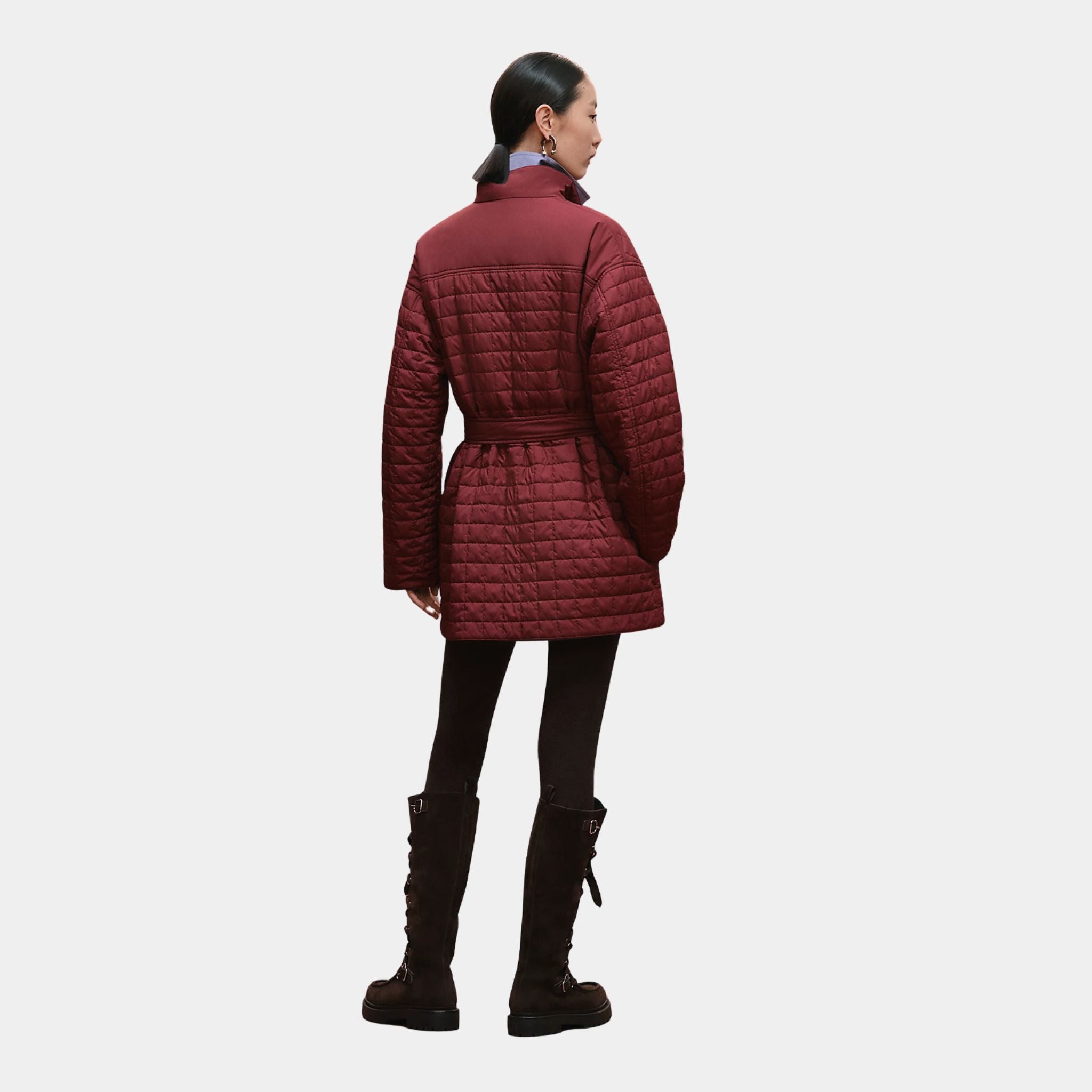 Quilted Coat in Feather Canvas