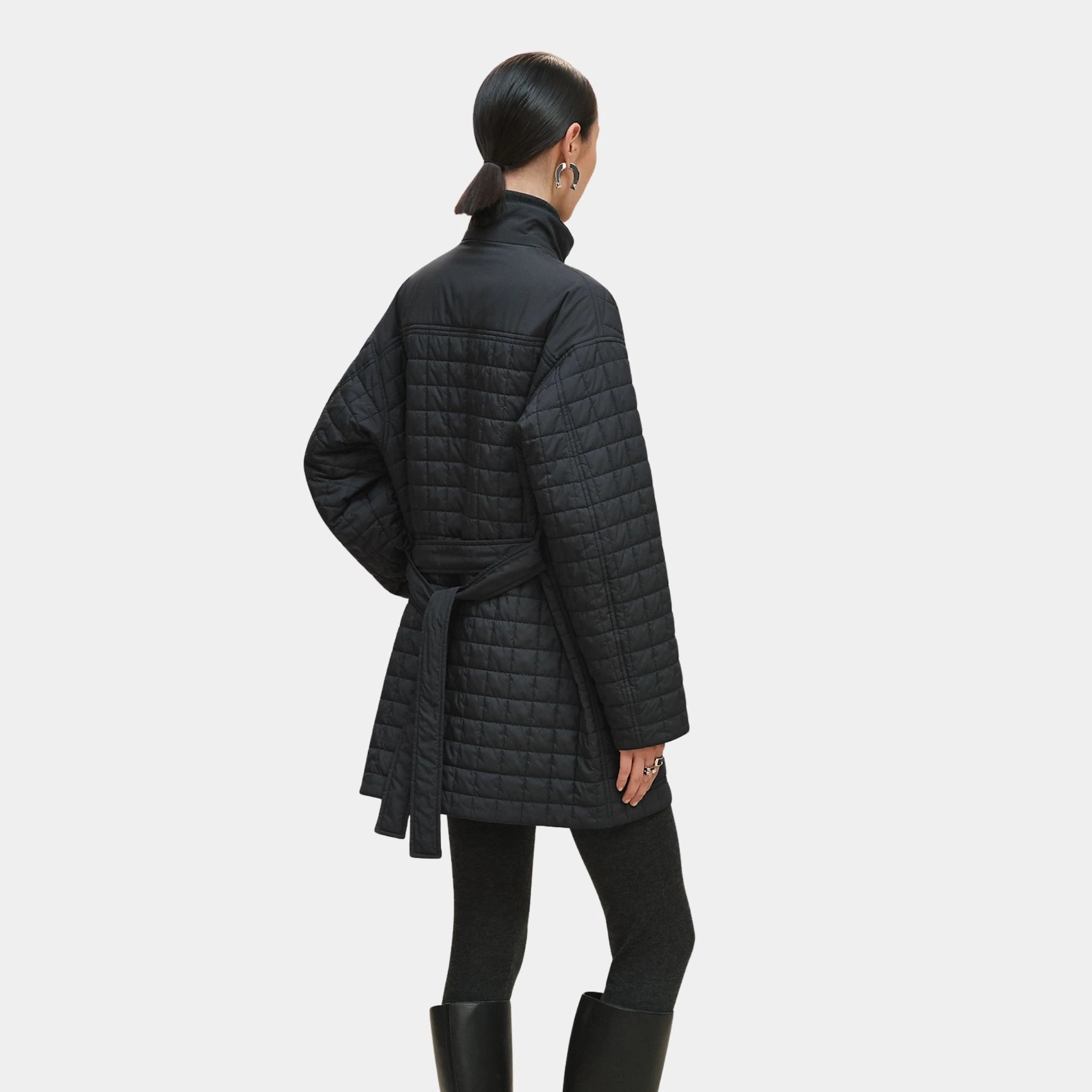 Quilted Coat in Plume Canvas