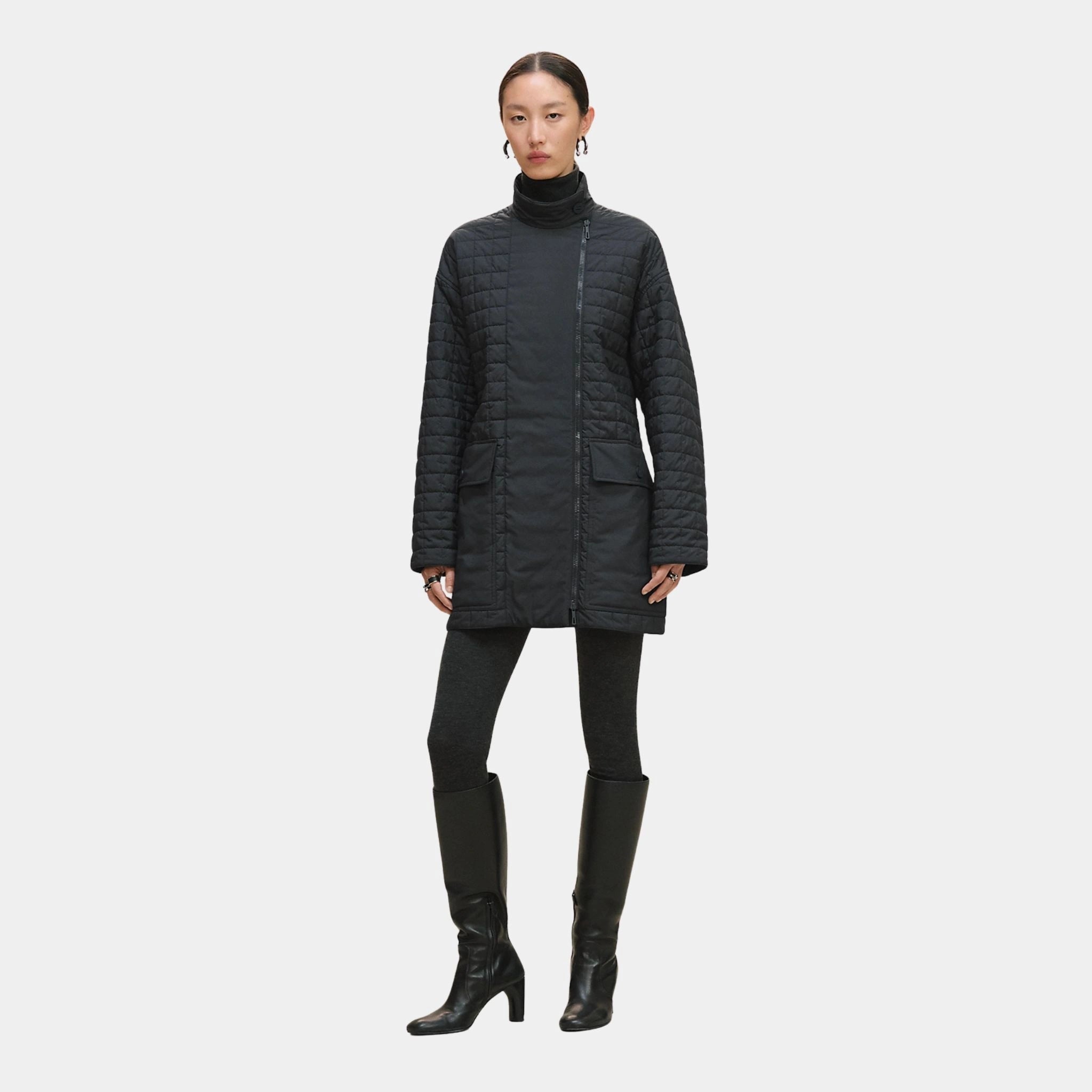 Quilted Coat in Plume Canvas