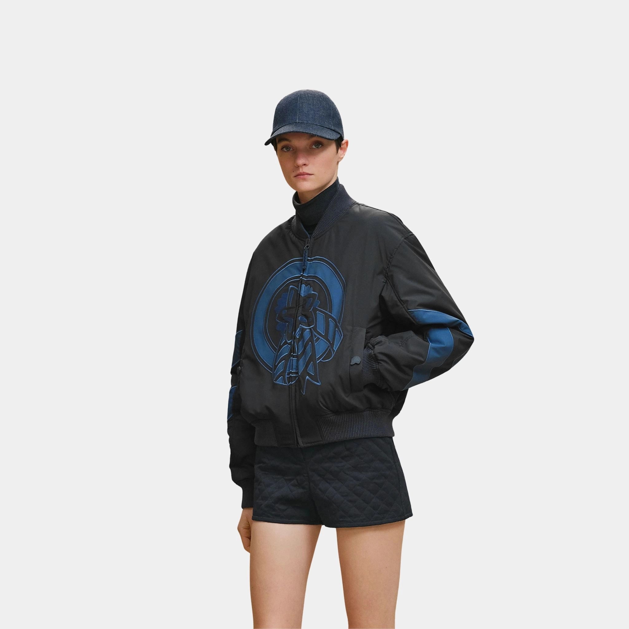 Reversible Bomber Jacket in Feather Canvas