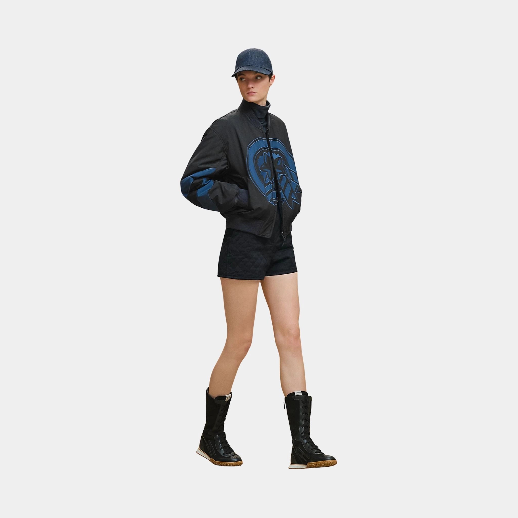 Reversible Bomber Jacket in Feather Canvas