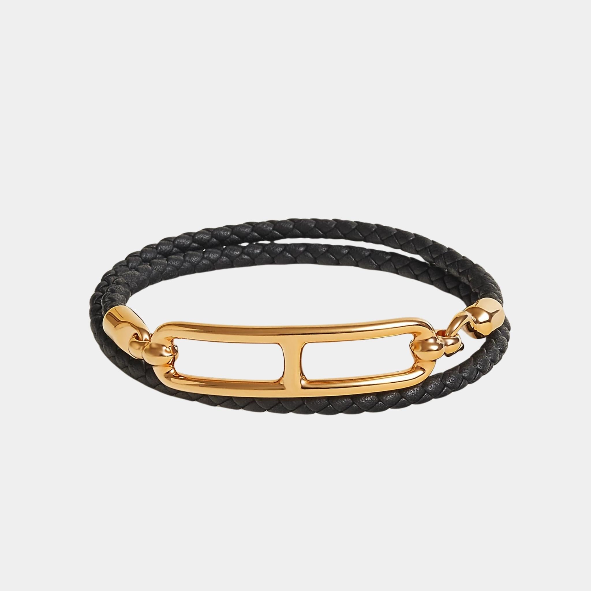 Roulis Double Tour Bracelet Swift Calfskin Gold Plated